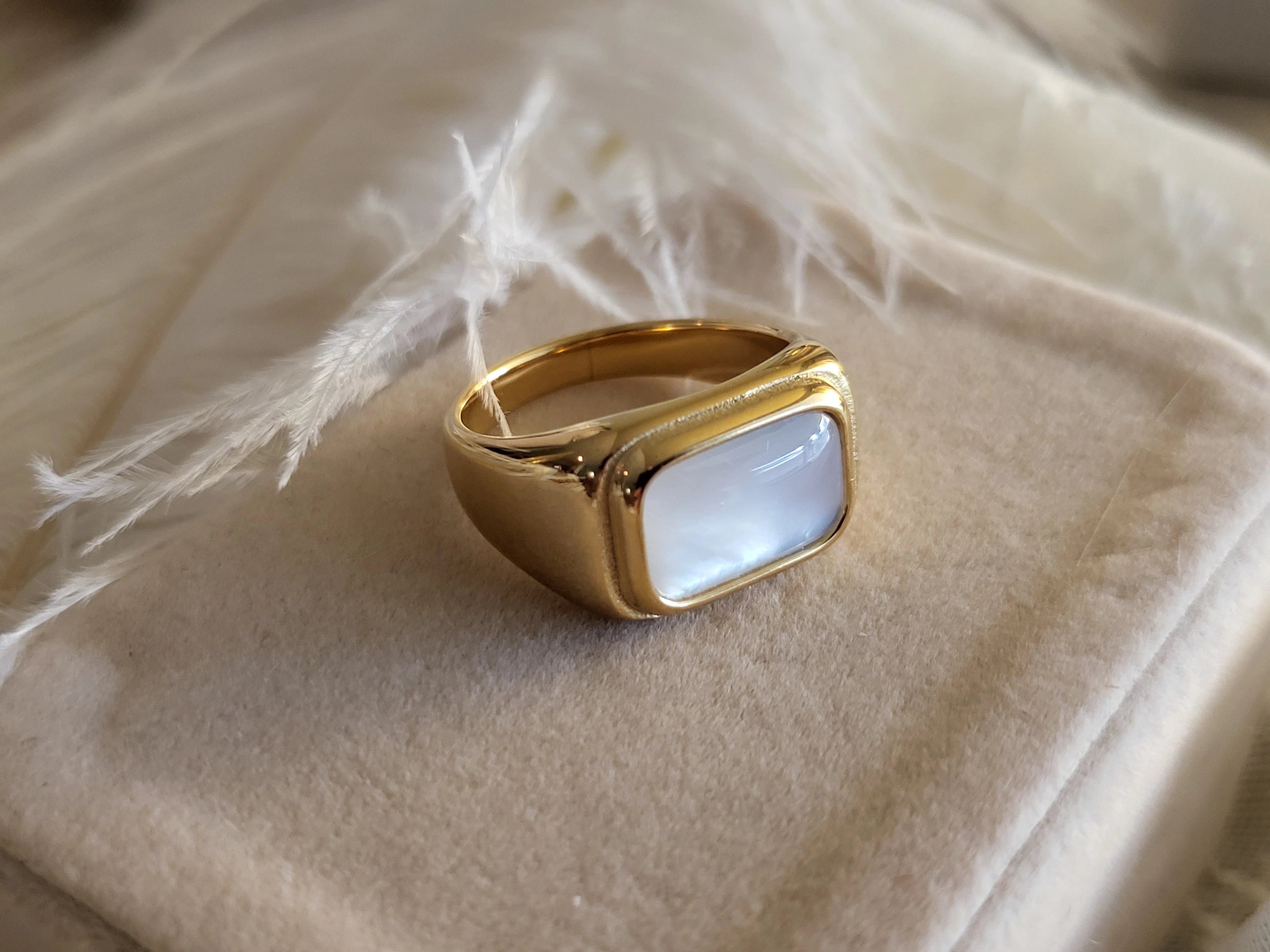 Gold Filled Natural White Pearl Ring