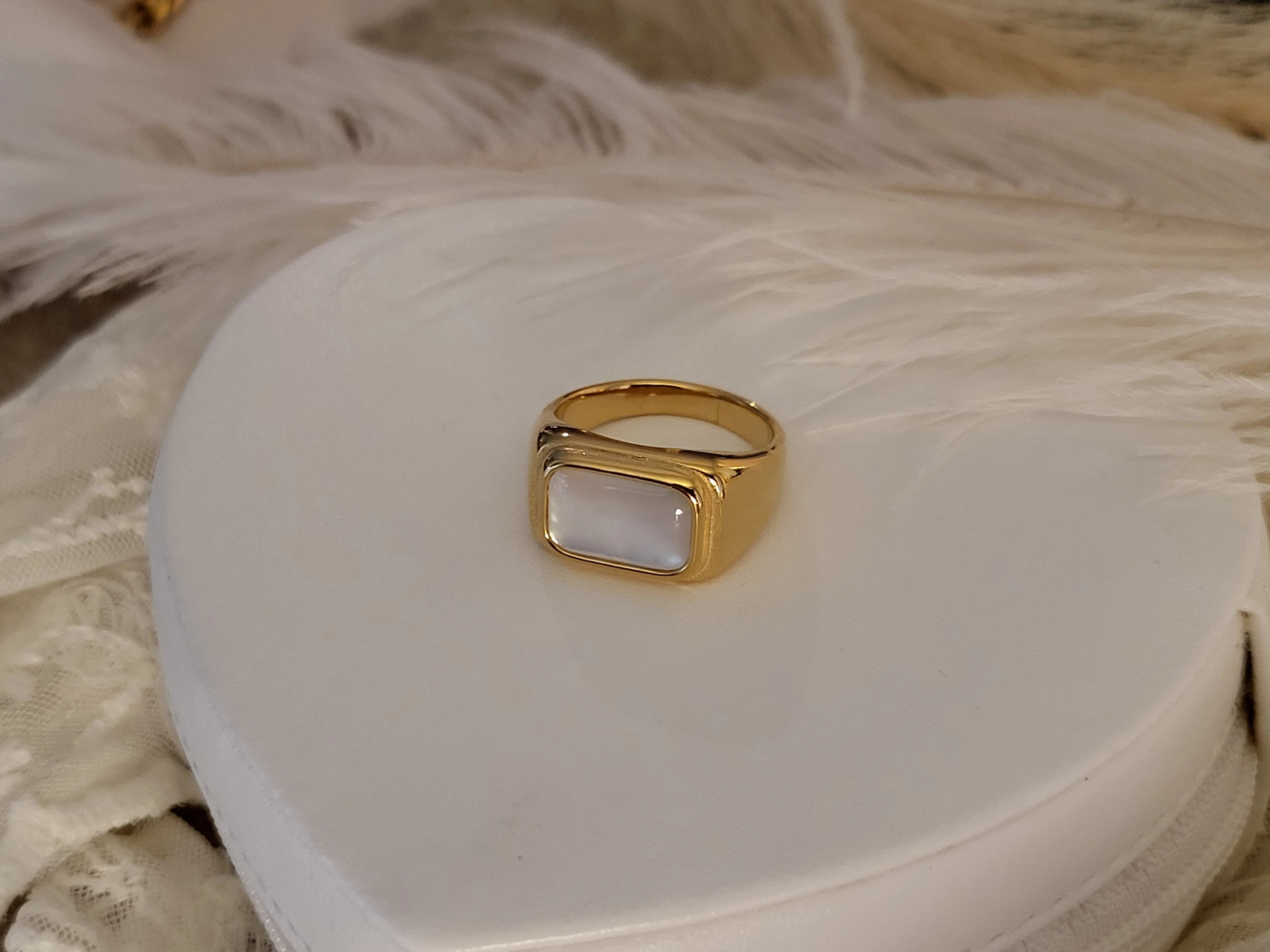 Gold Filled Natural White Pearl Ring