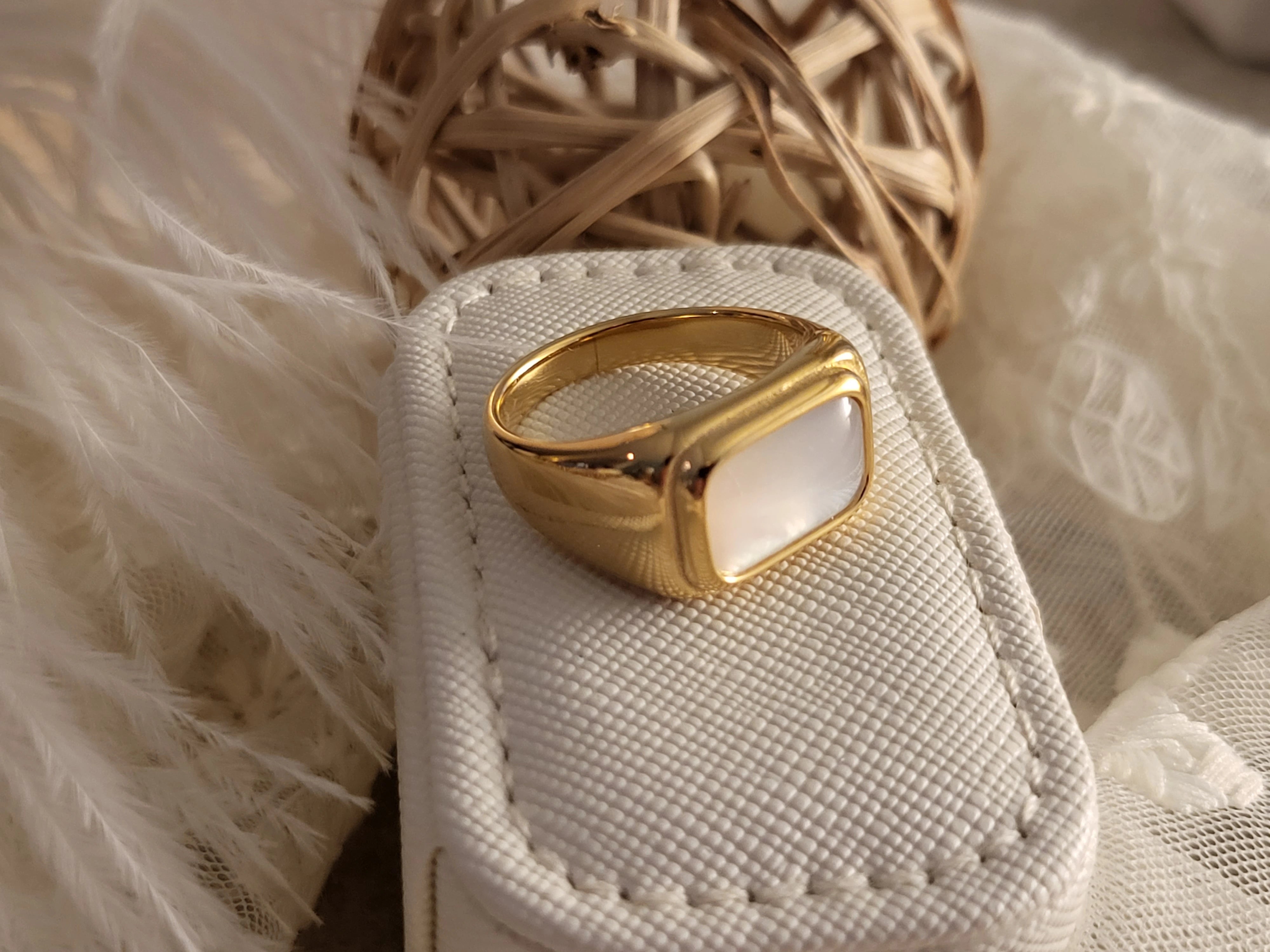 Gold Filled Natural White Pearl Ring