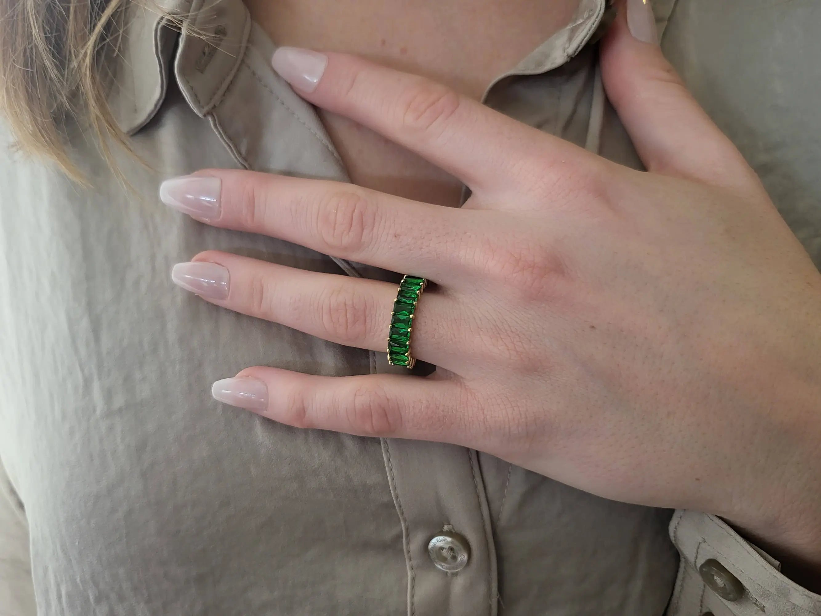 Adjustable Colorful Baguette Band Ring