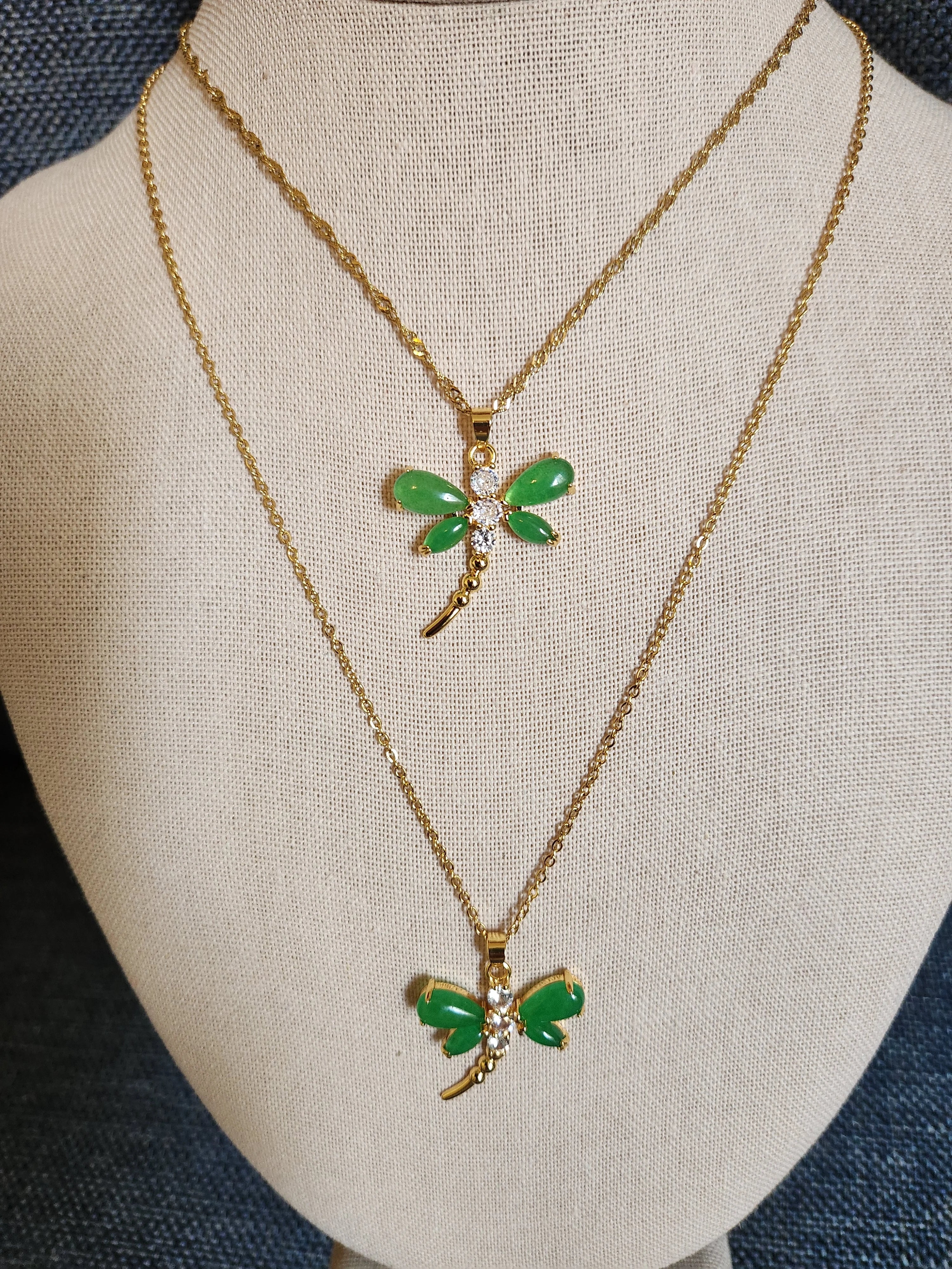 Gold Filled Dragon Jade Necklace