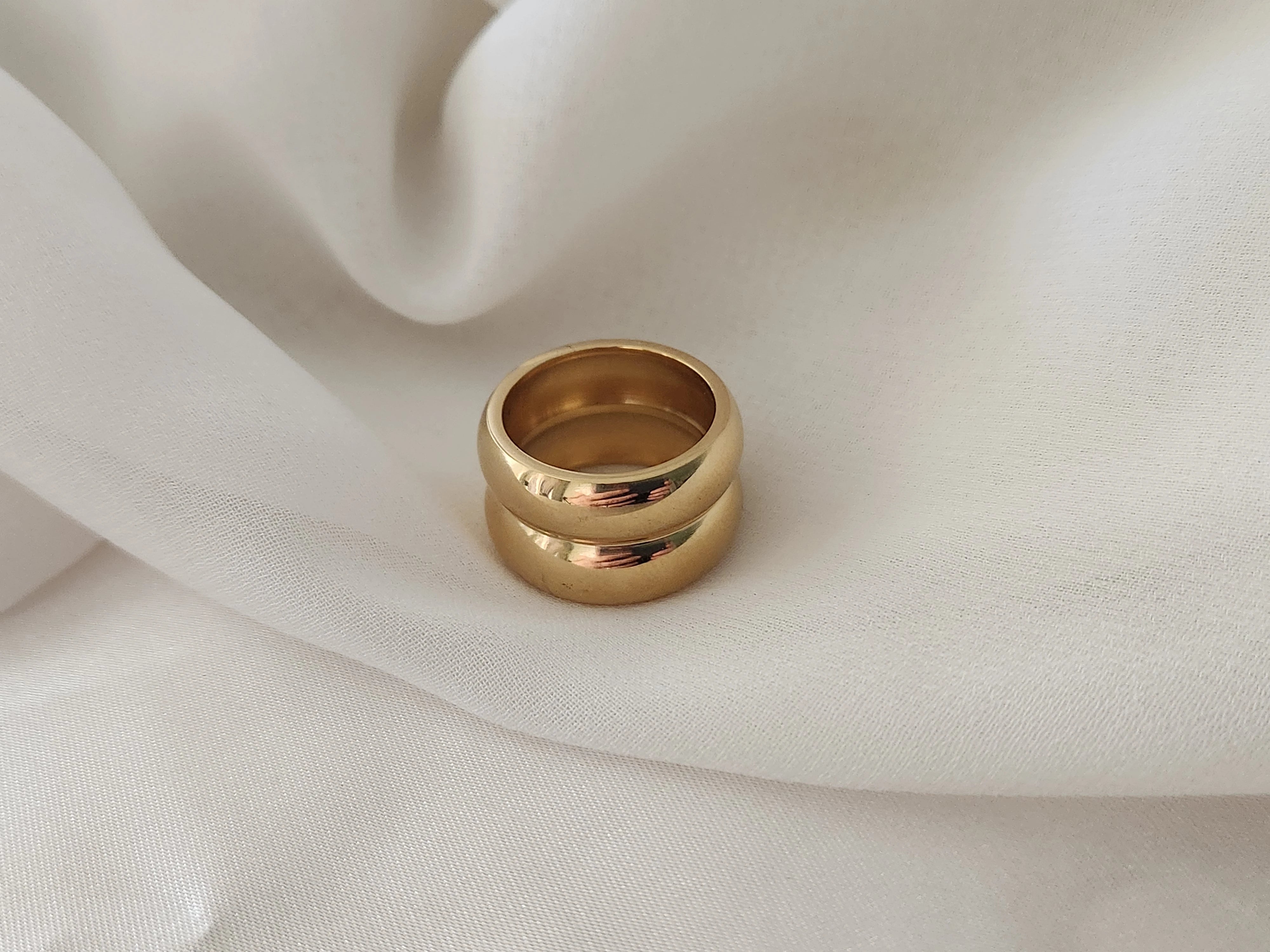 Gold Filled Chunky Double Layered Ring