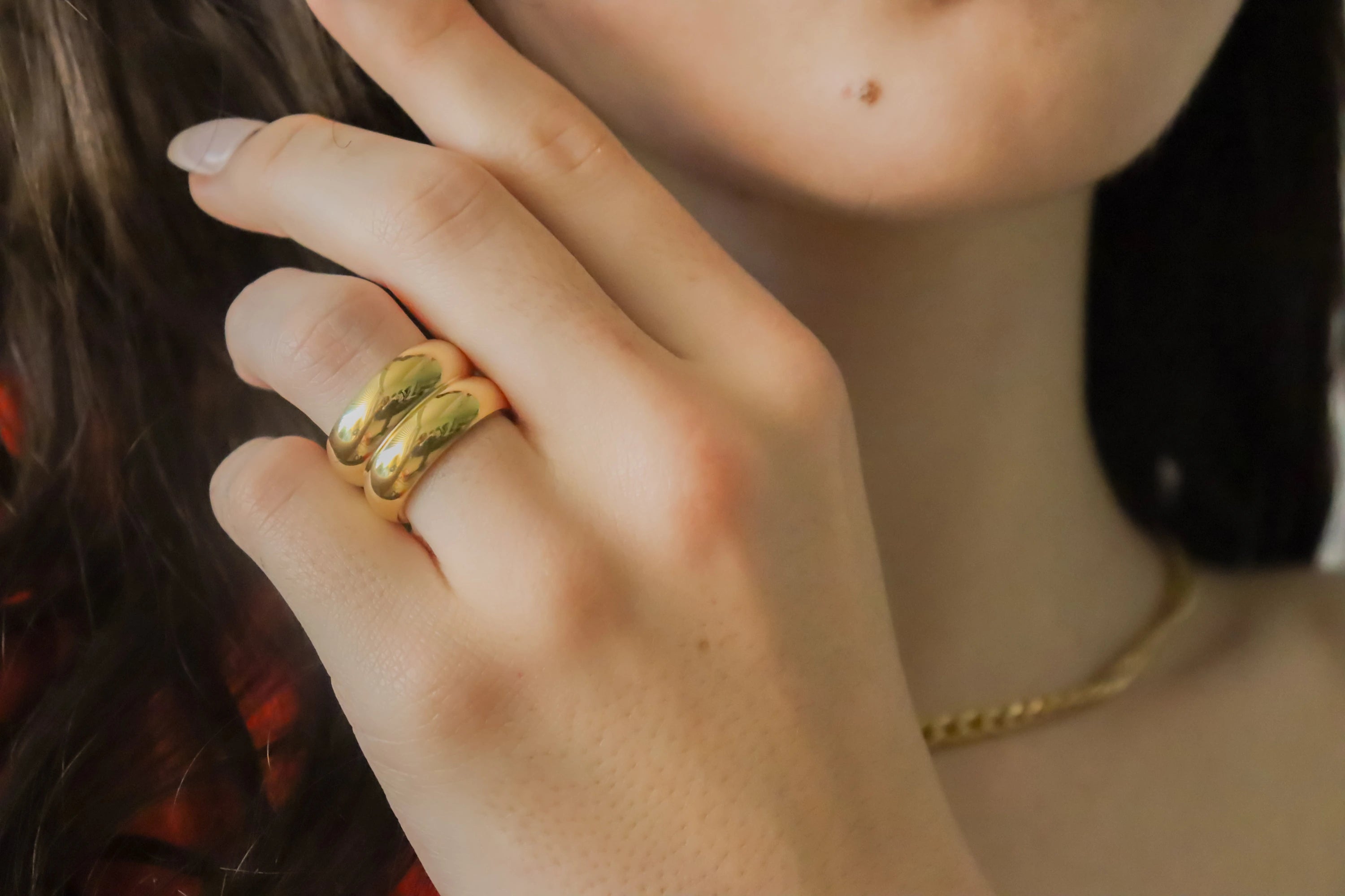 Gold Filled Chunky Double Layered Ring