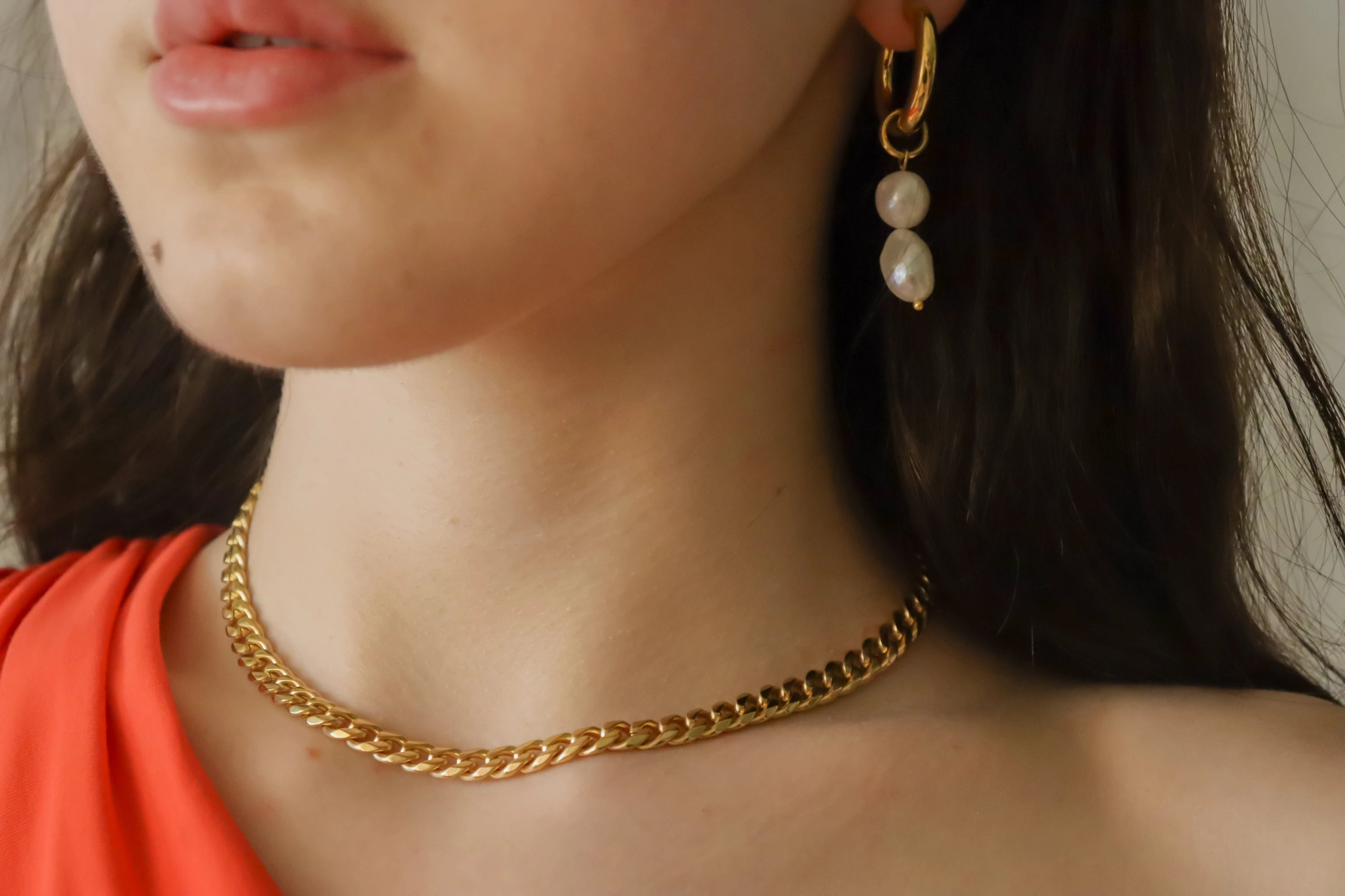 Gold Filled Double Pearl Hoops