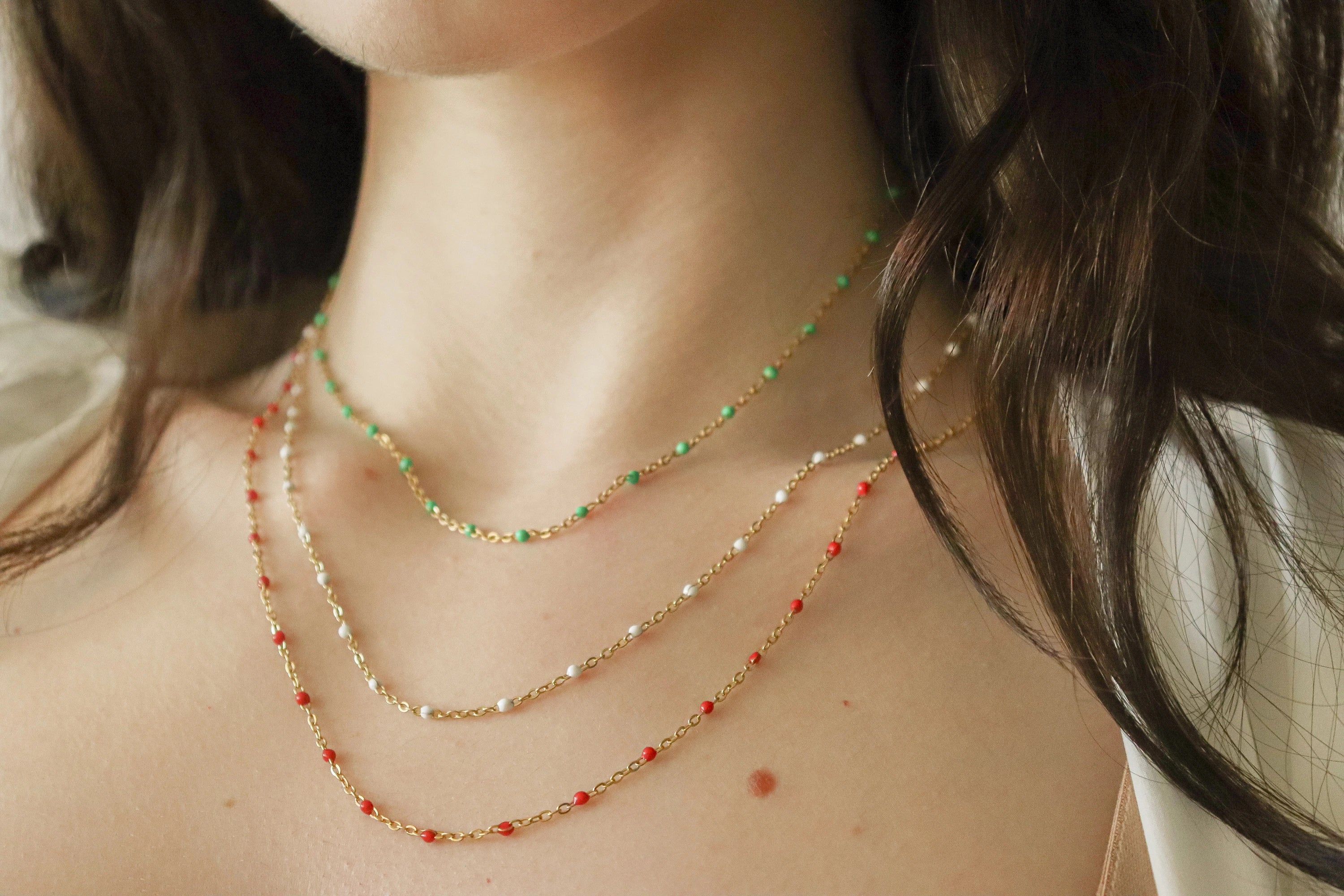 Colorful Beaded Chain Necklace