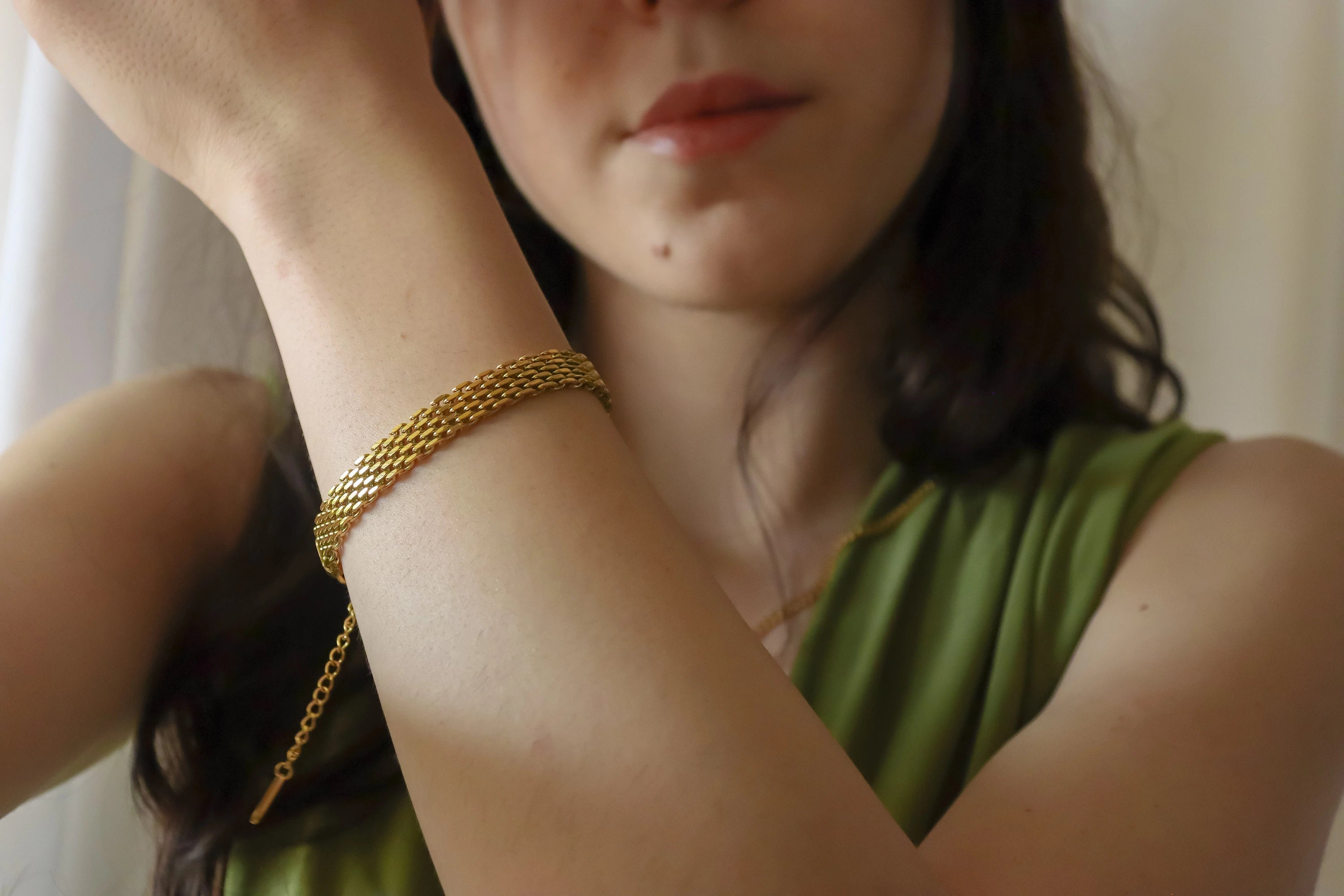 Gold Filled Mesh Chain Bracelet