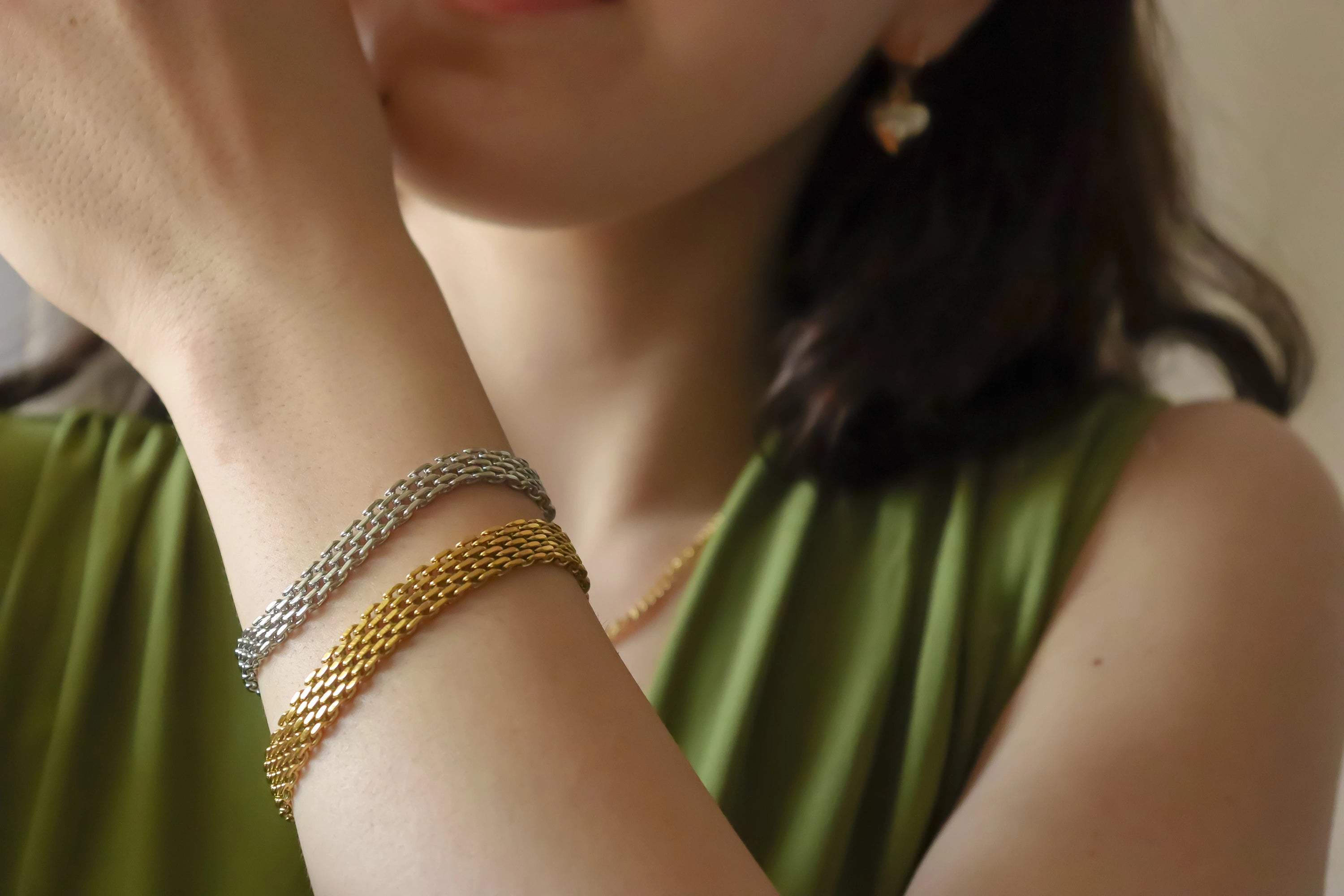 Gold Filled Mesh Chain Bracelet