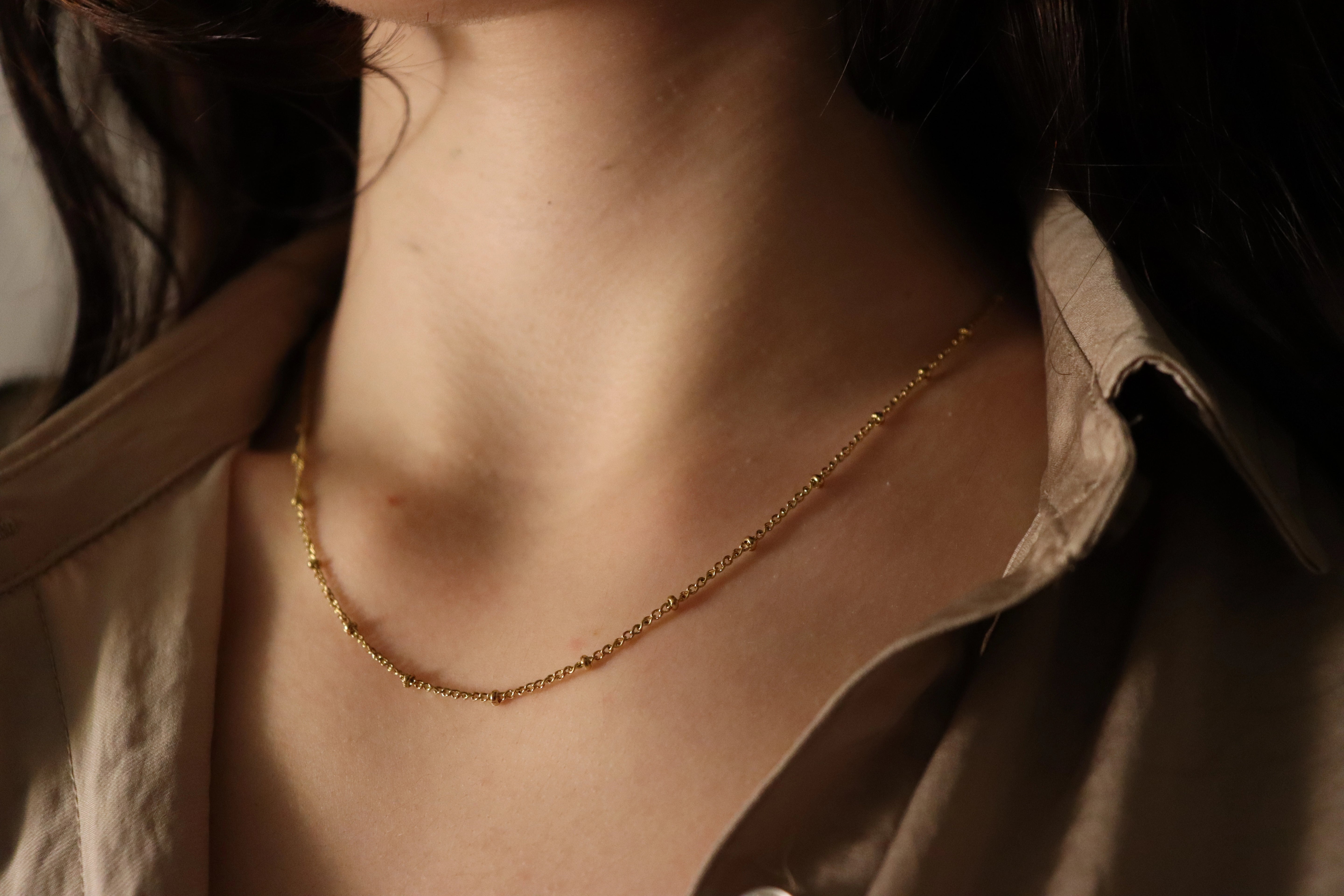 Gold Filled Ball Bead Chain Necklace