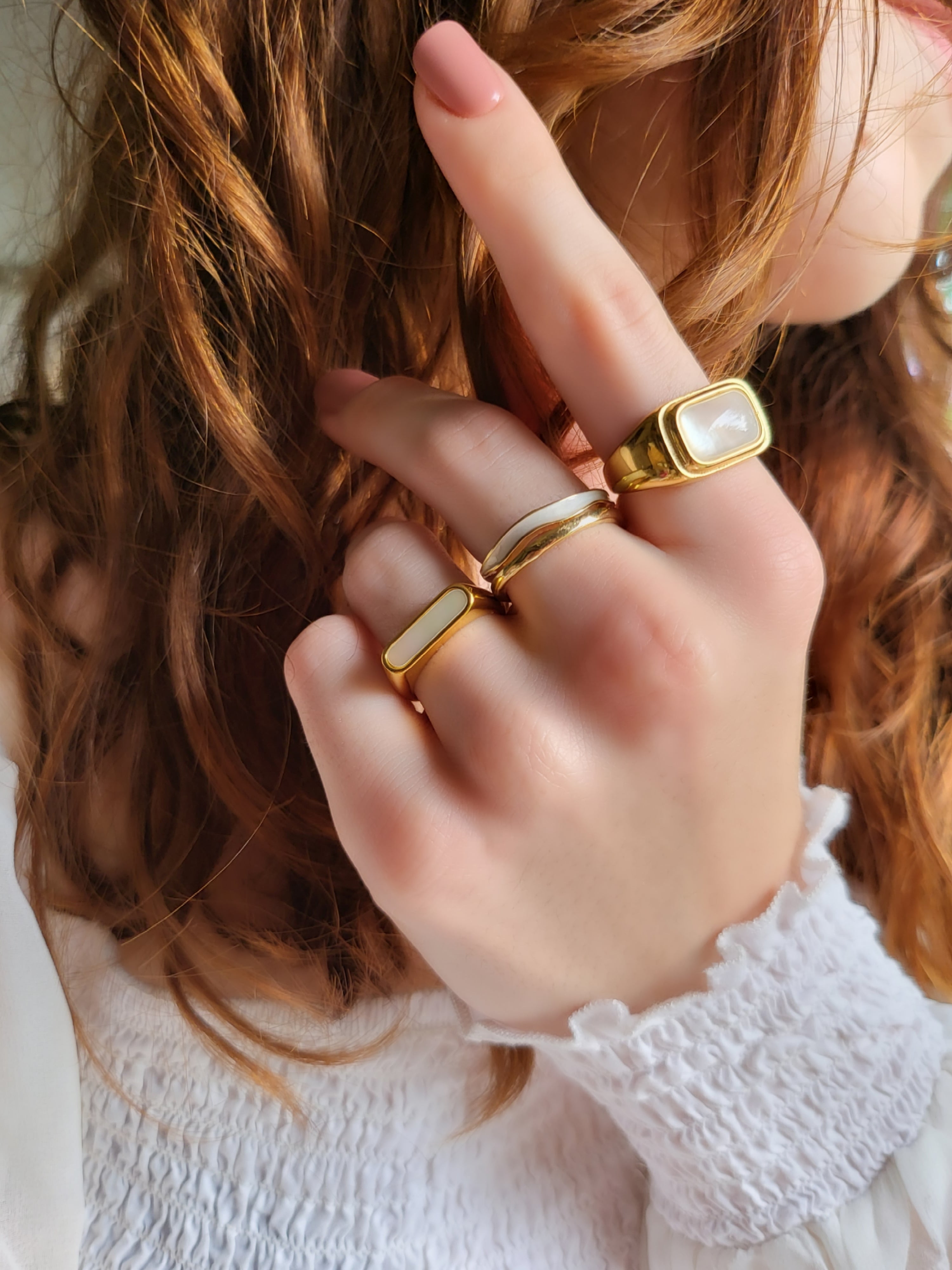 Gold Filled Natural White Pearl Ring