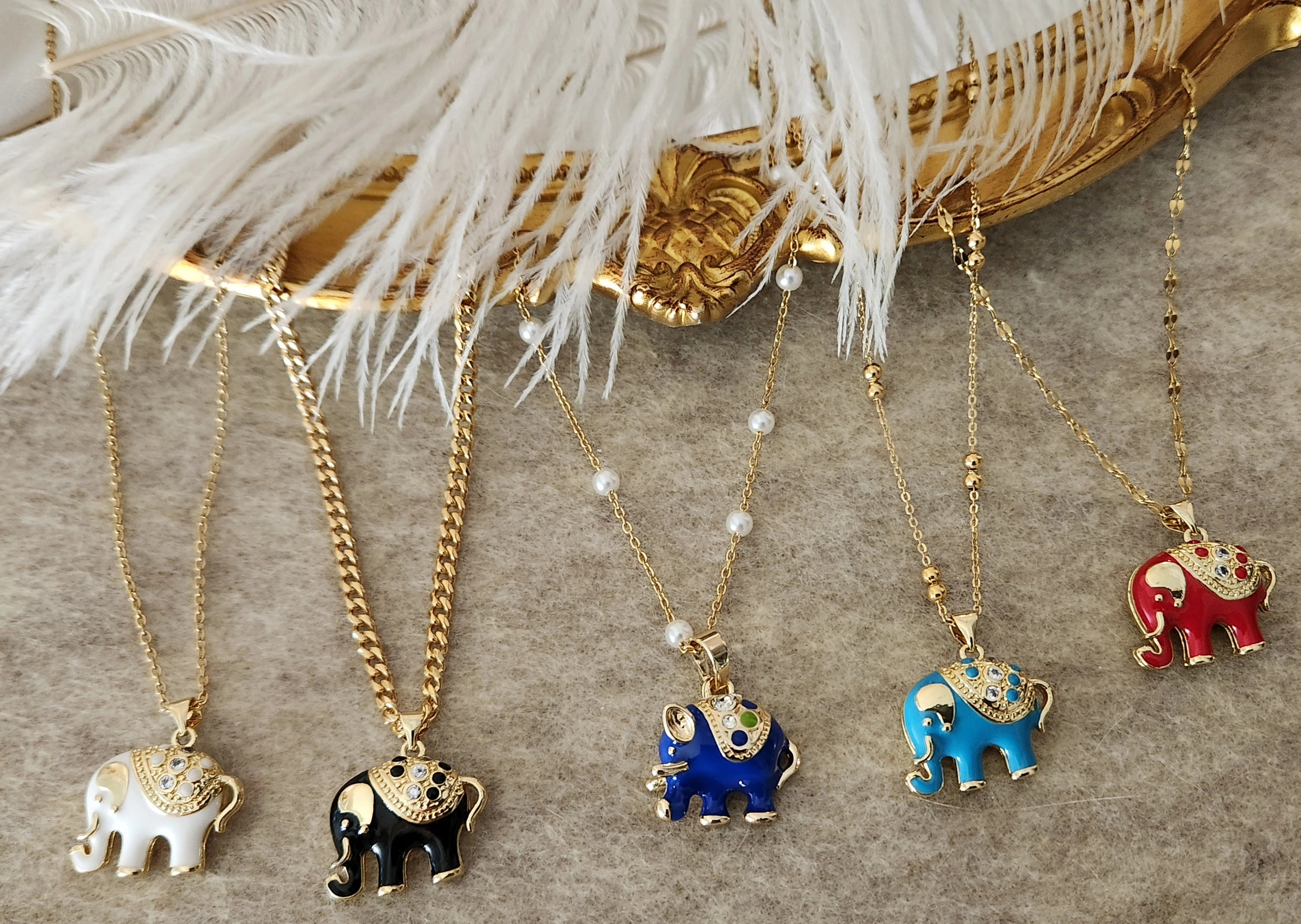 Gold Filled Elephant Necklace