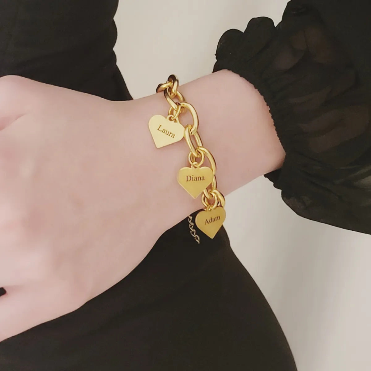 woman wearing permanent bracelets