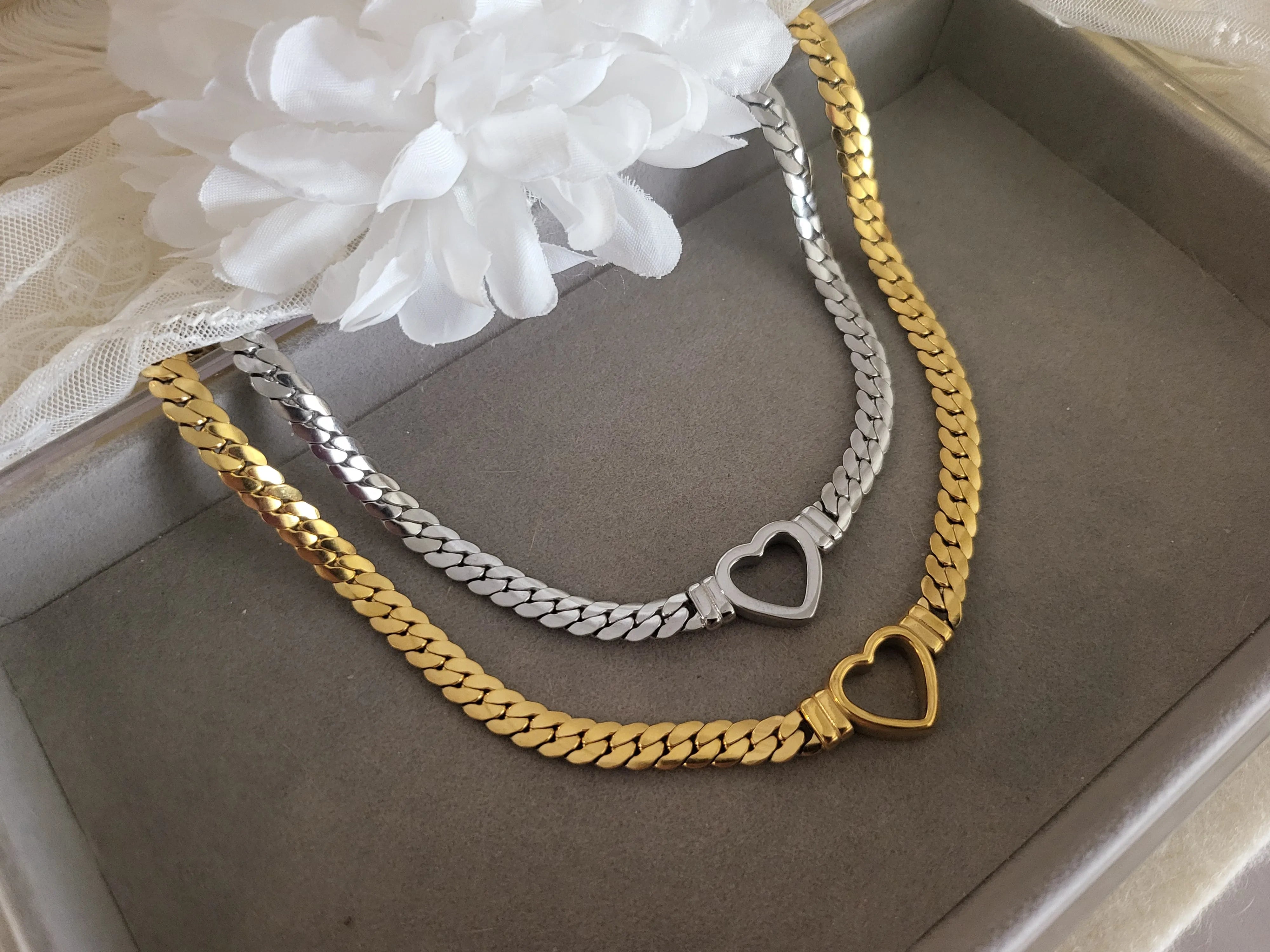 Agatha Heart Necklace product images.