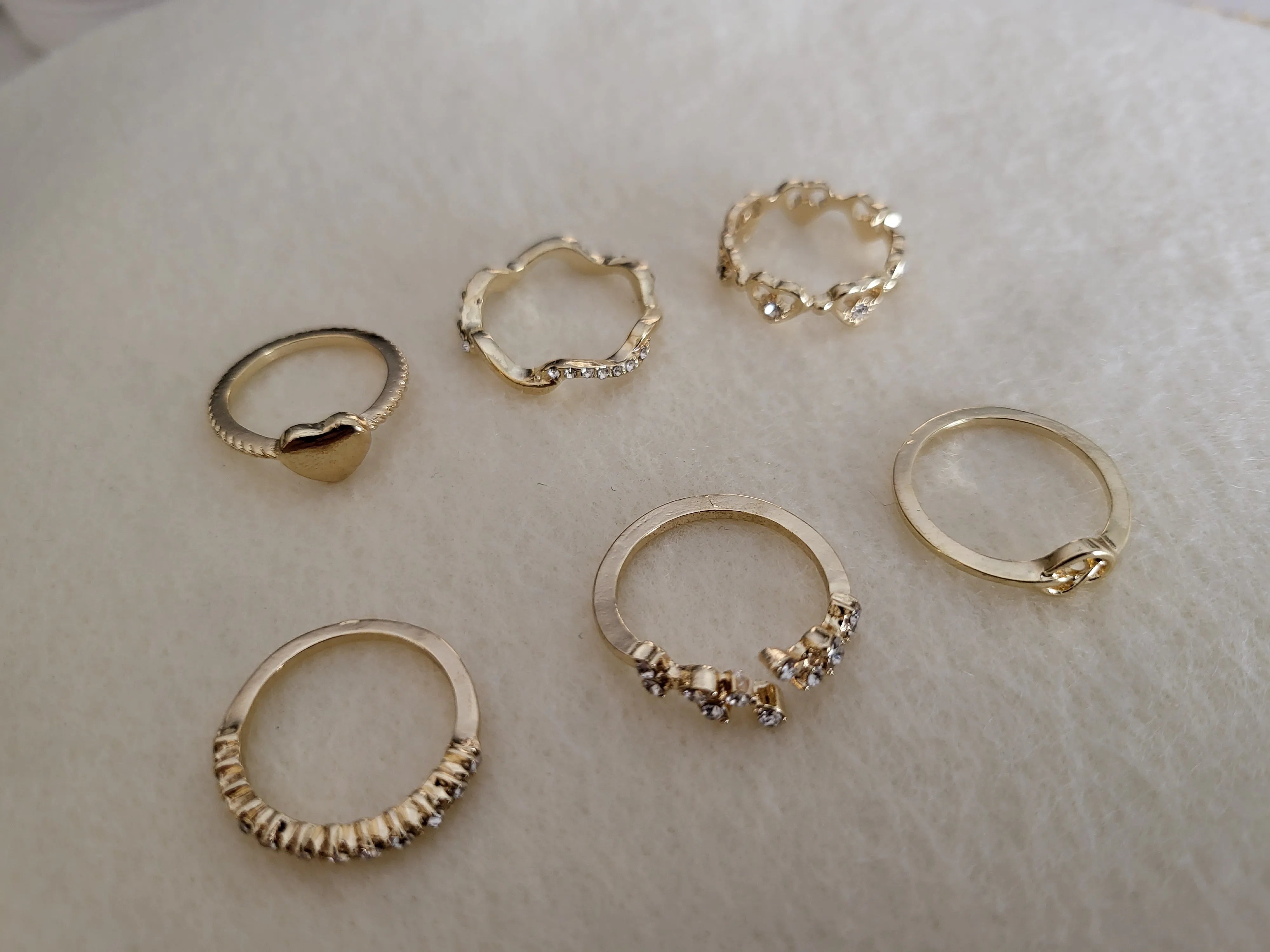 Amelia Adjustable Gold Ring Set product images.