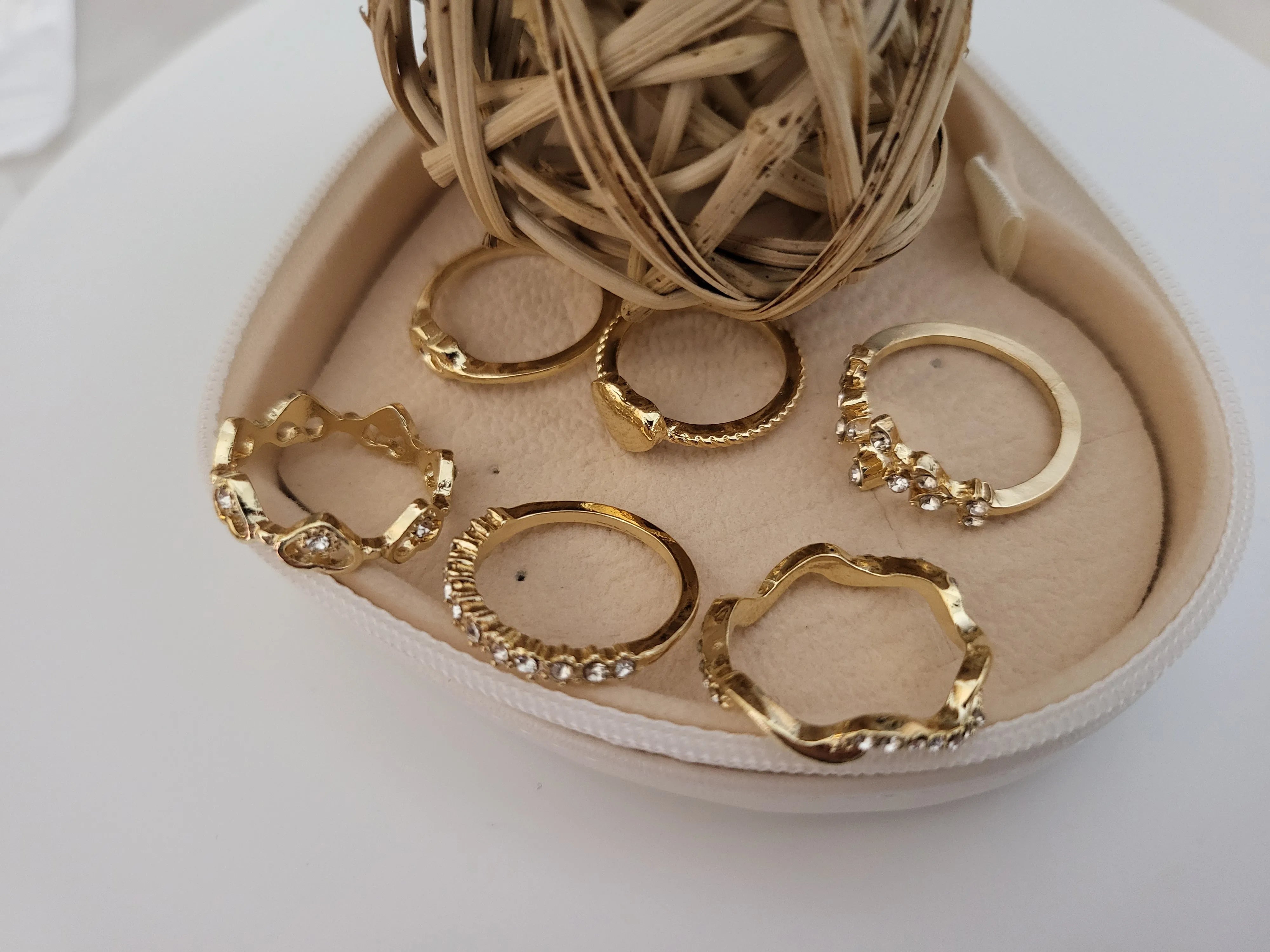 Amelia Adjustable Gold Ring Set product images.