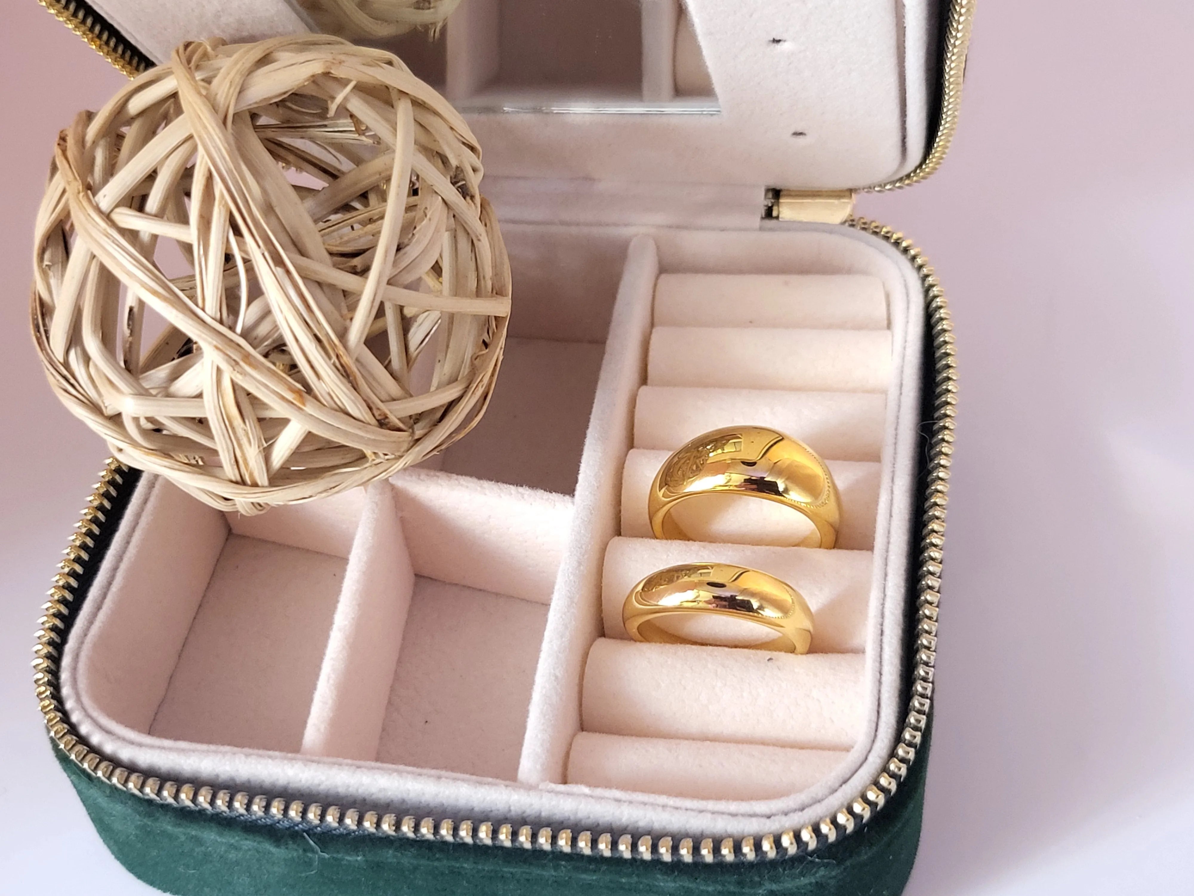 Dome And Narrow Rings Stackable Ring Hypoallergenic product images.