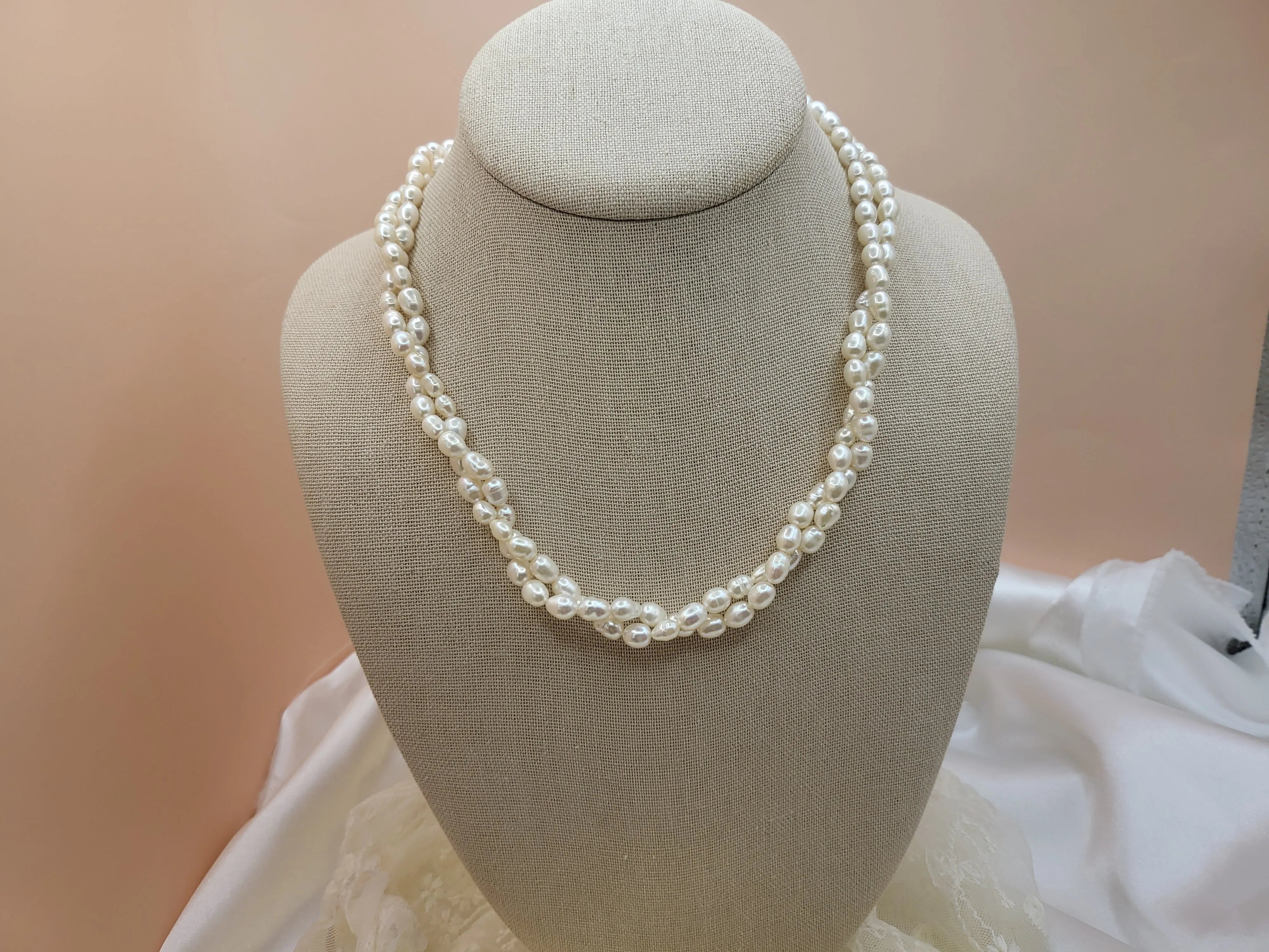 Double Freshwater Pearl Necklace product images.