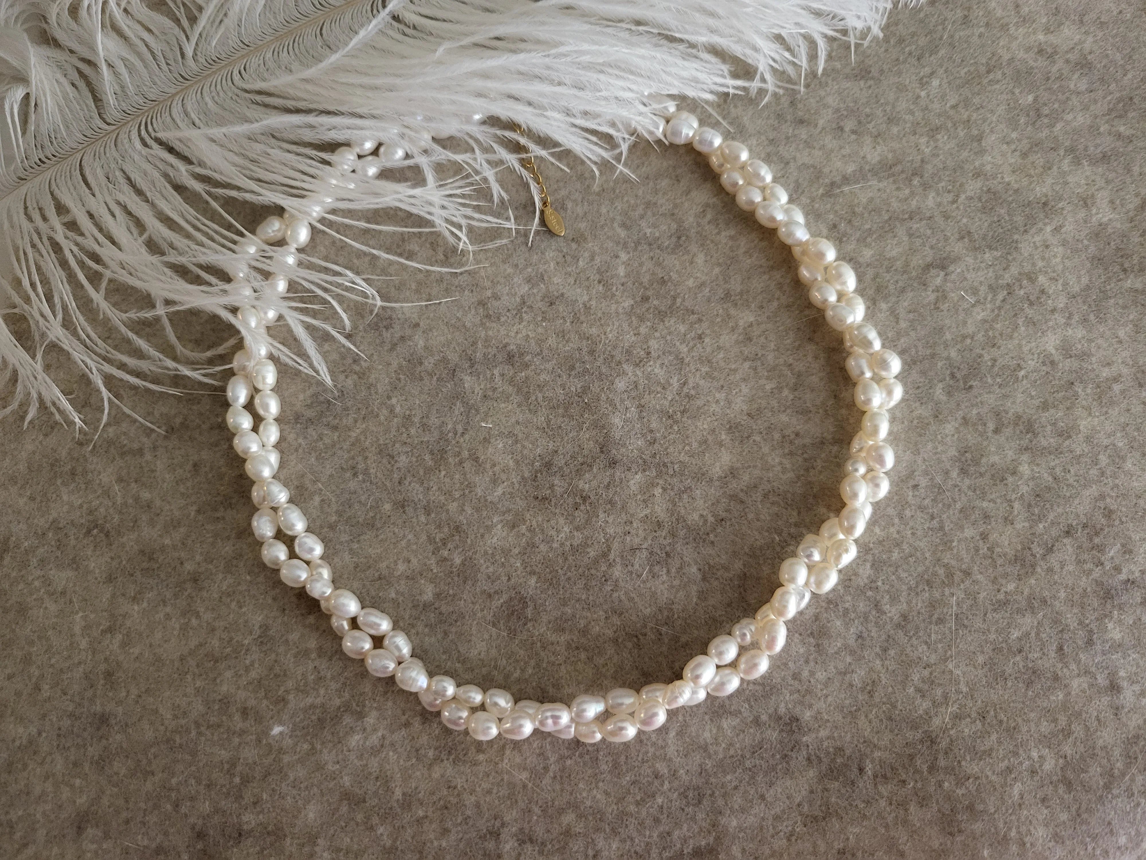 Double Freshwater Pearl Necklace product images.