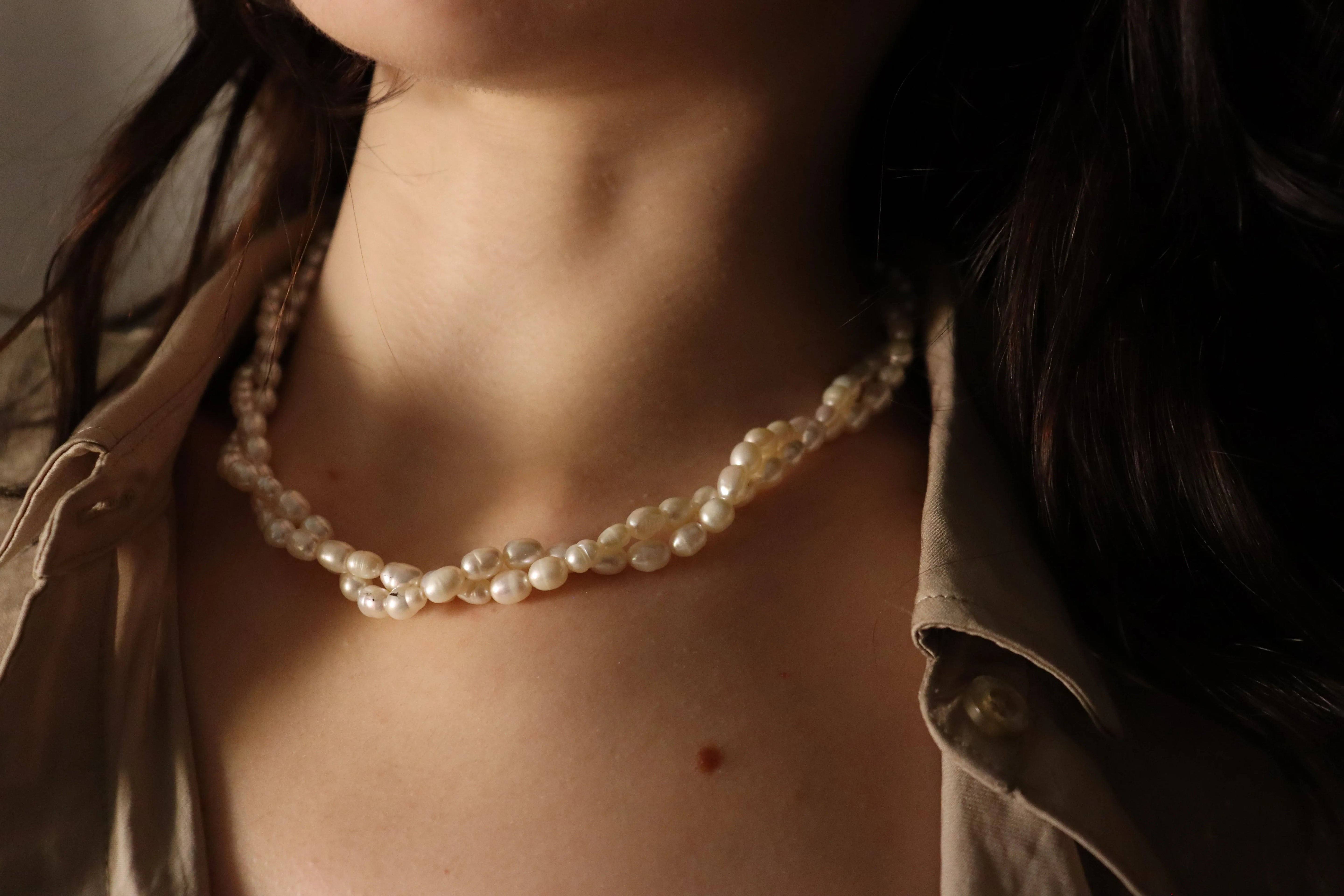 Double Freshwater Pearl Necklace product images.