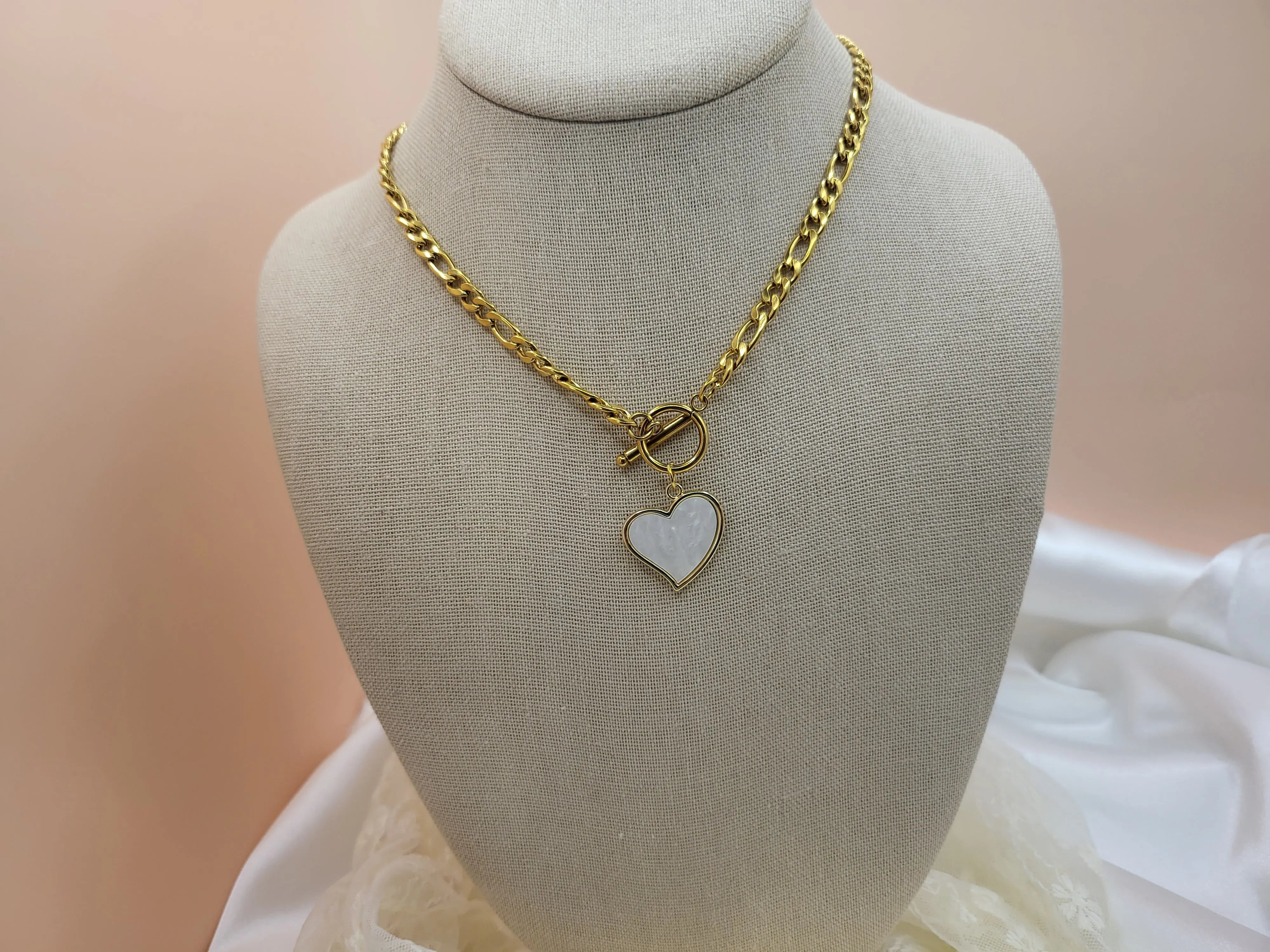 Eva Toggle Heart Necklace product images.