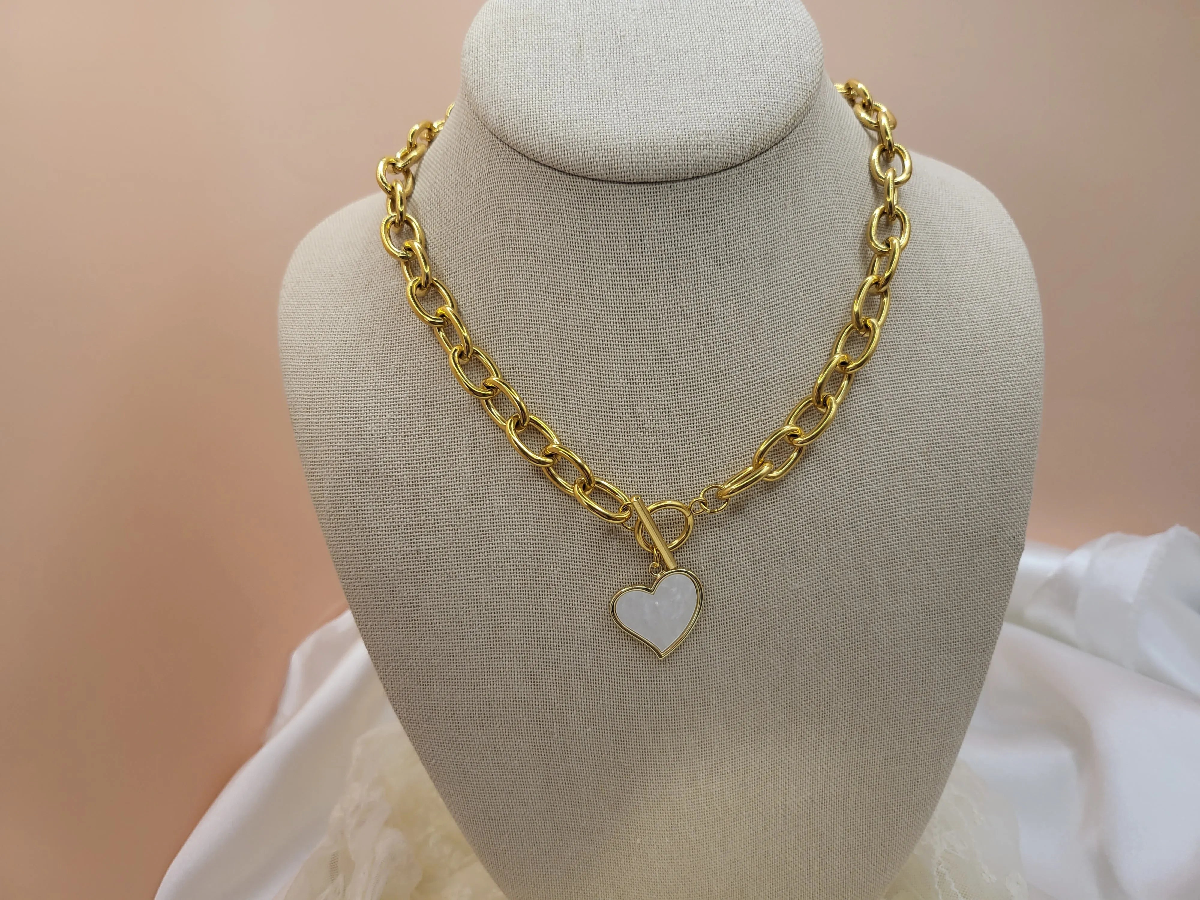 Eva Toggle Heart Necklace product images.