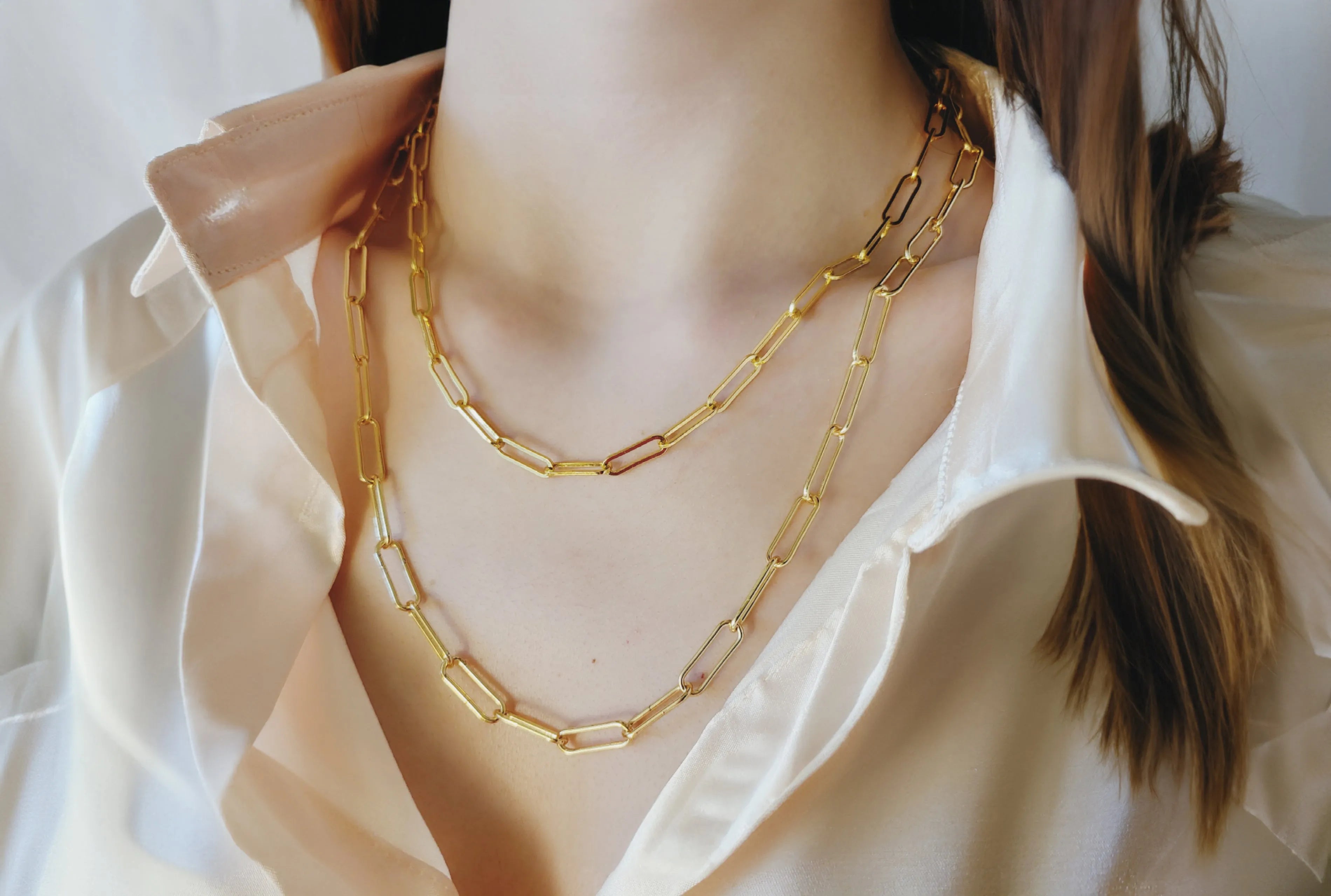 Gold Filled Non Tarnish Unisex Chain Necklace product images.