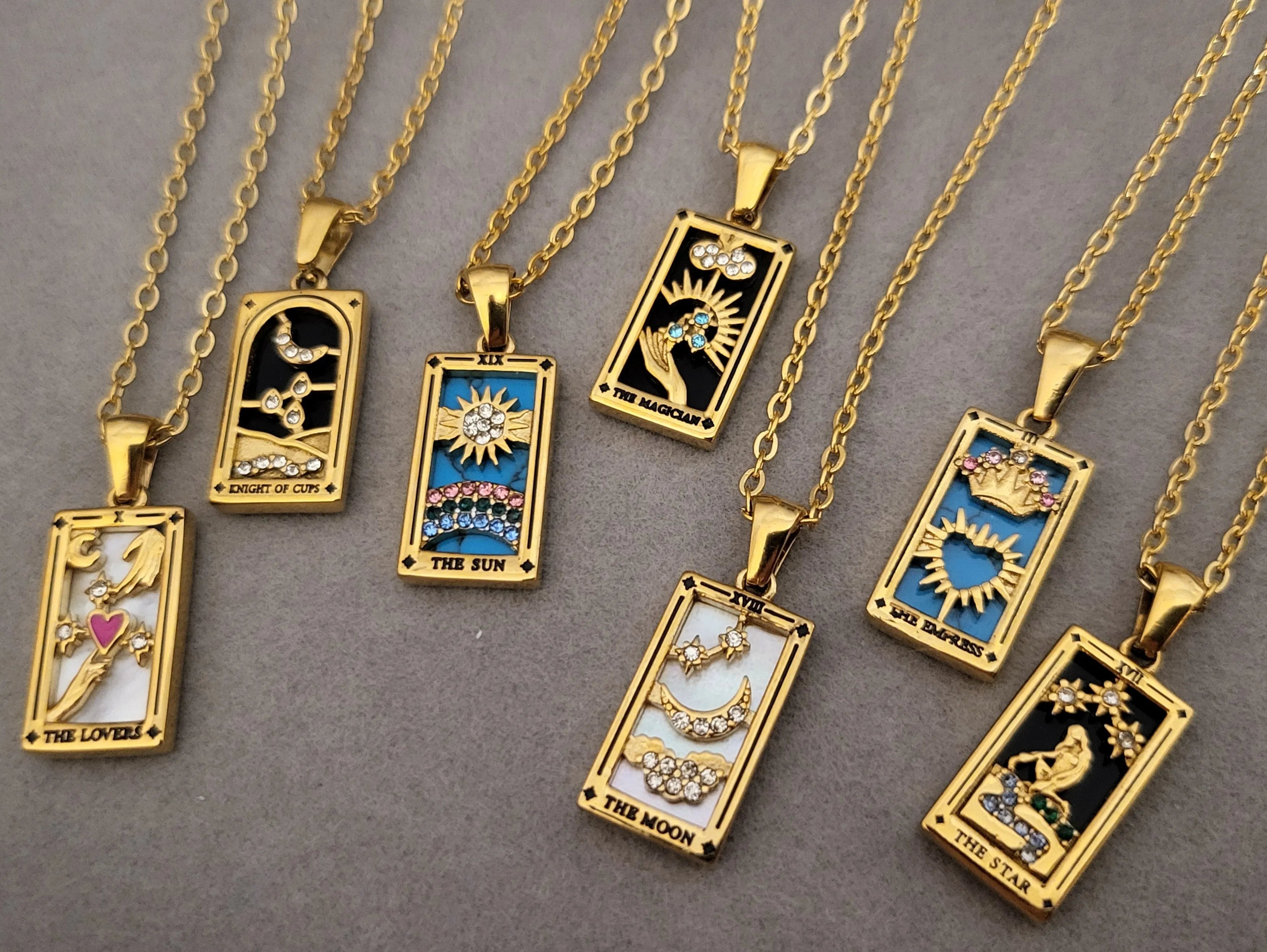 Gold Filled Tarot Necklace product images.