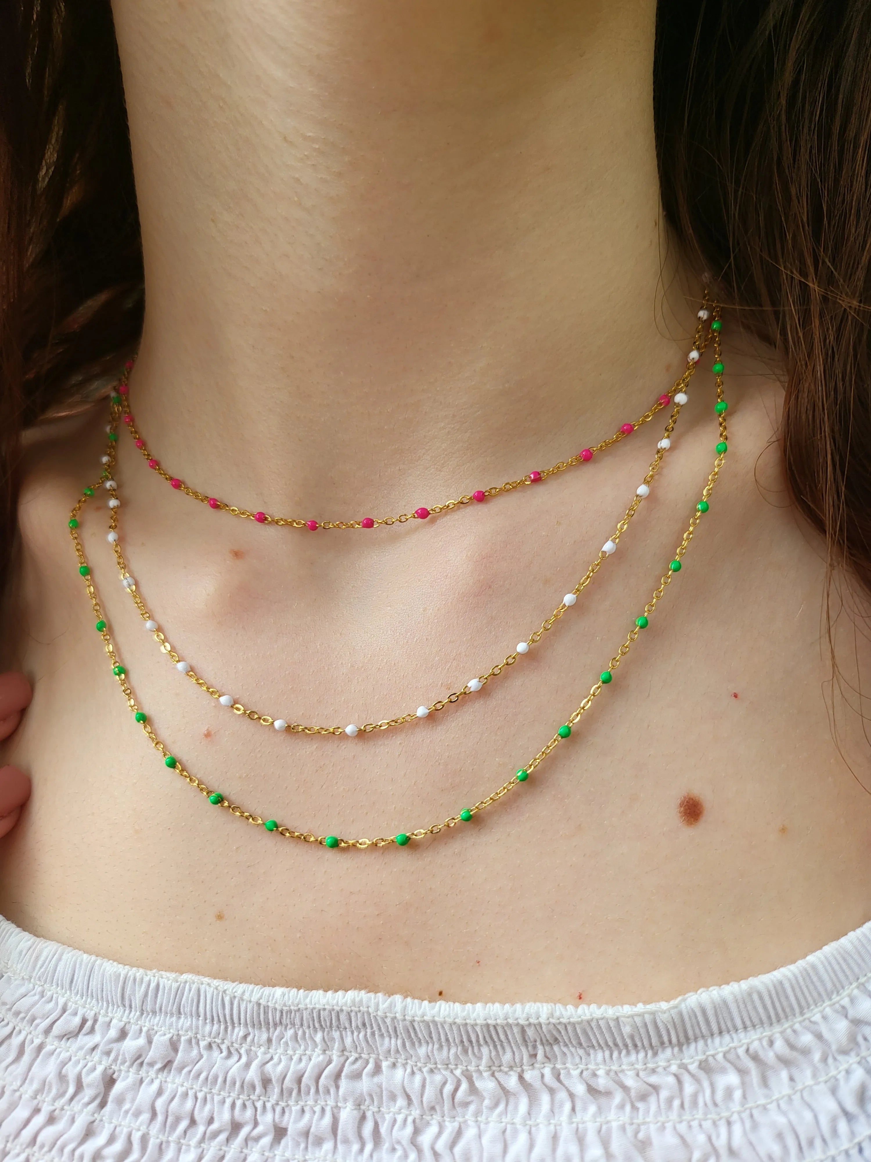 Mia Beaded Chain Necklace product images.