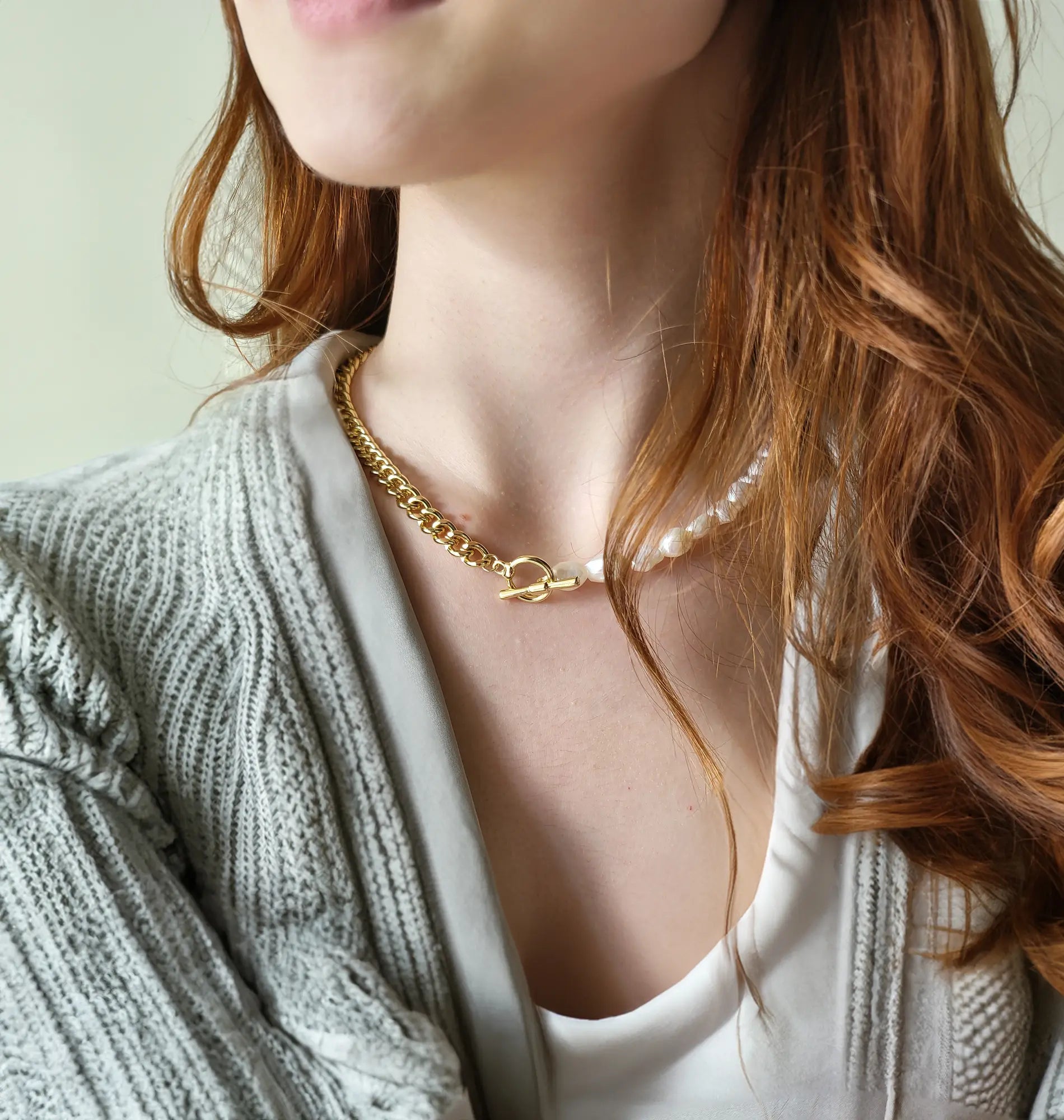 Half Cuban Half Real Freshwater Pearl Necklace