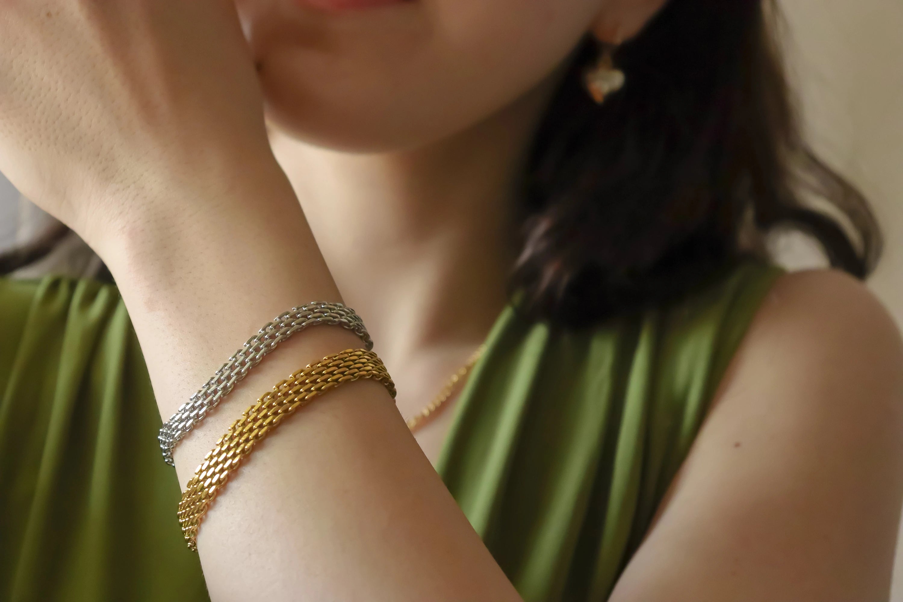 Gold Filled Mesh Chain  Bracelet