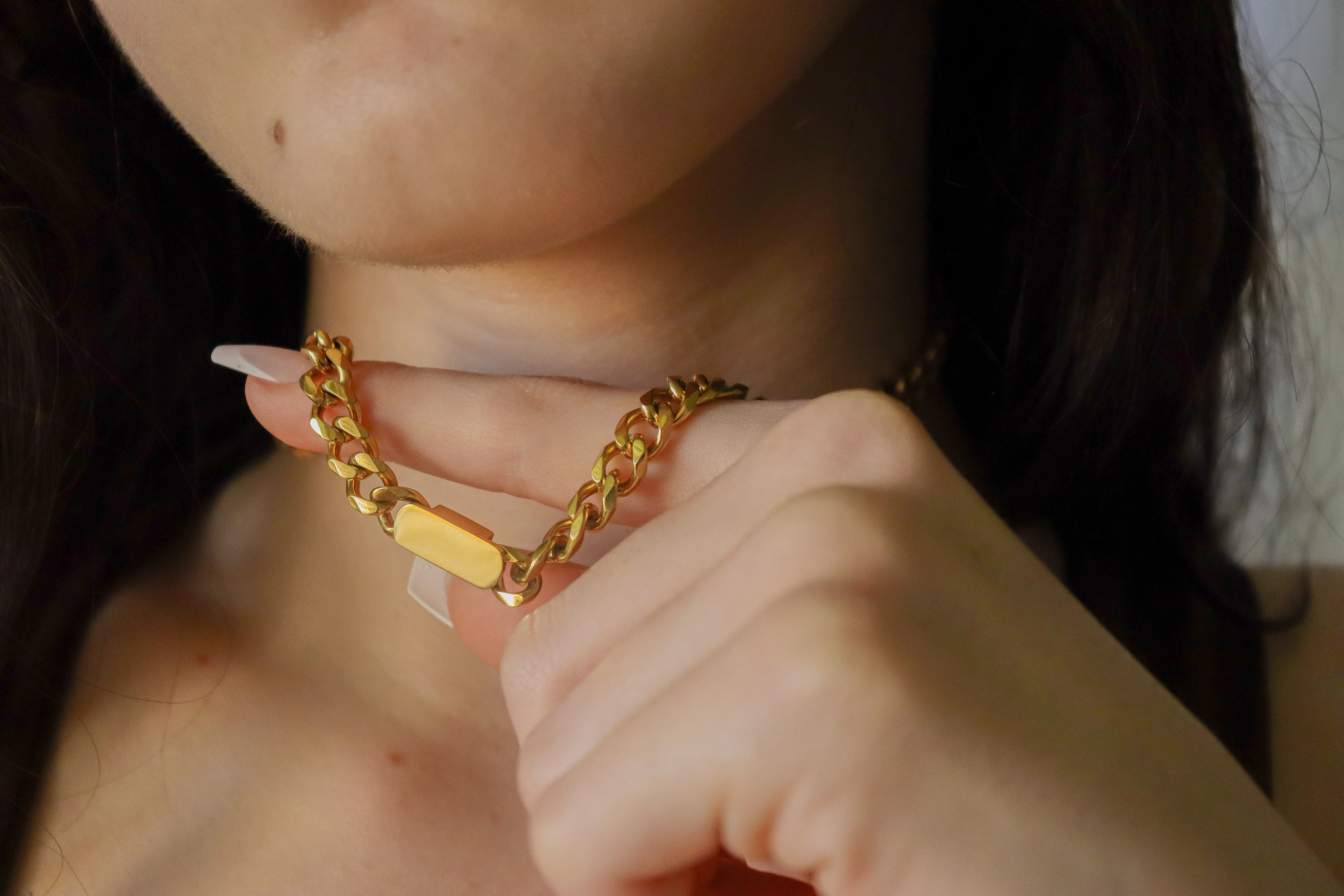 Gold Filled  Cuban Bar Necklace