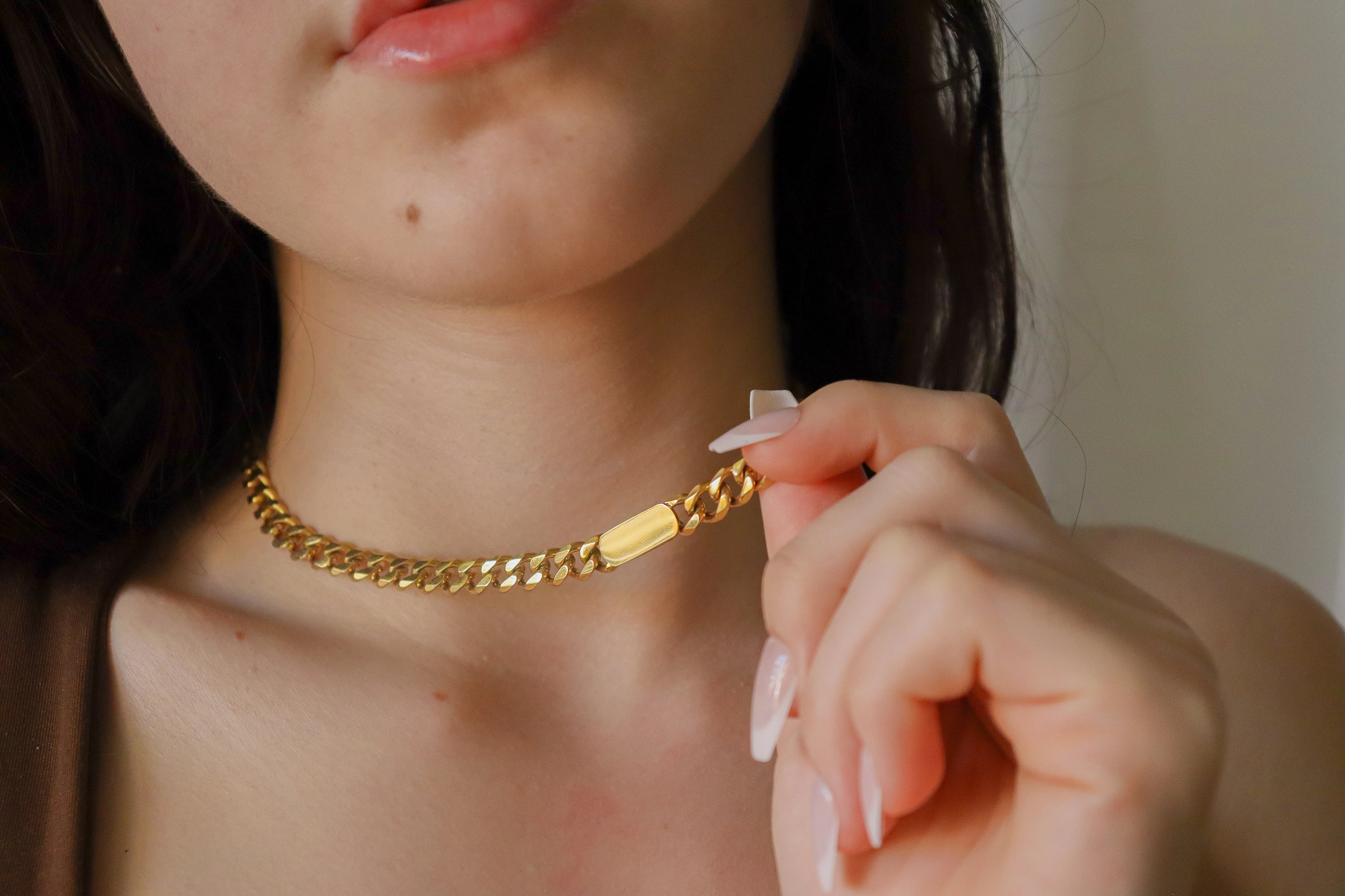 Gold Filled  Cuban Bar Necklace