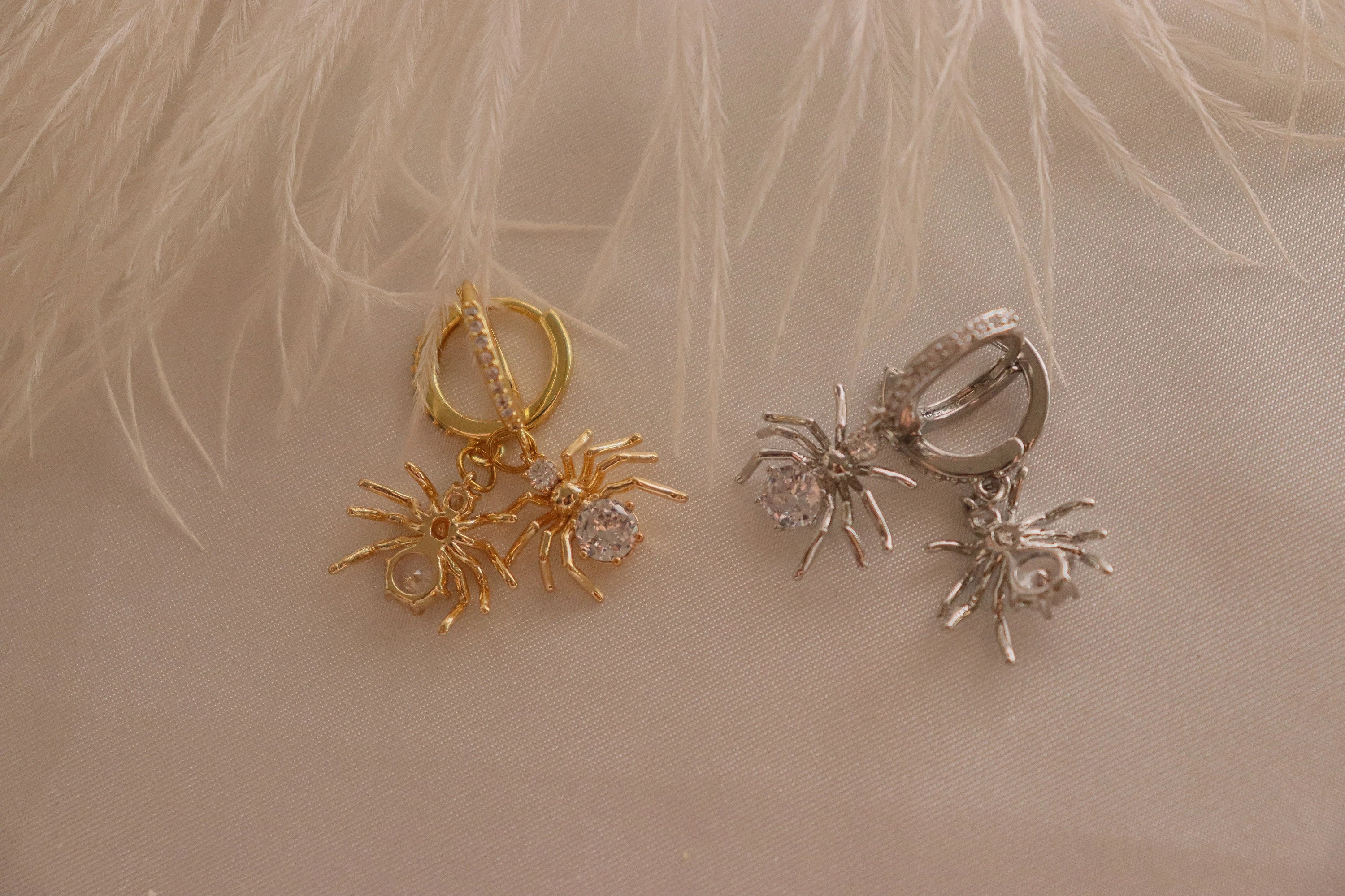 Gold Filled or Silver Spider  Earrings