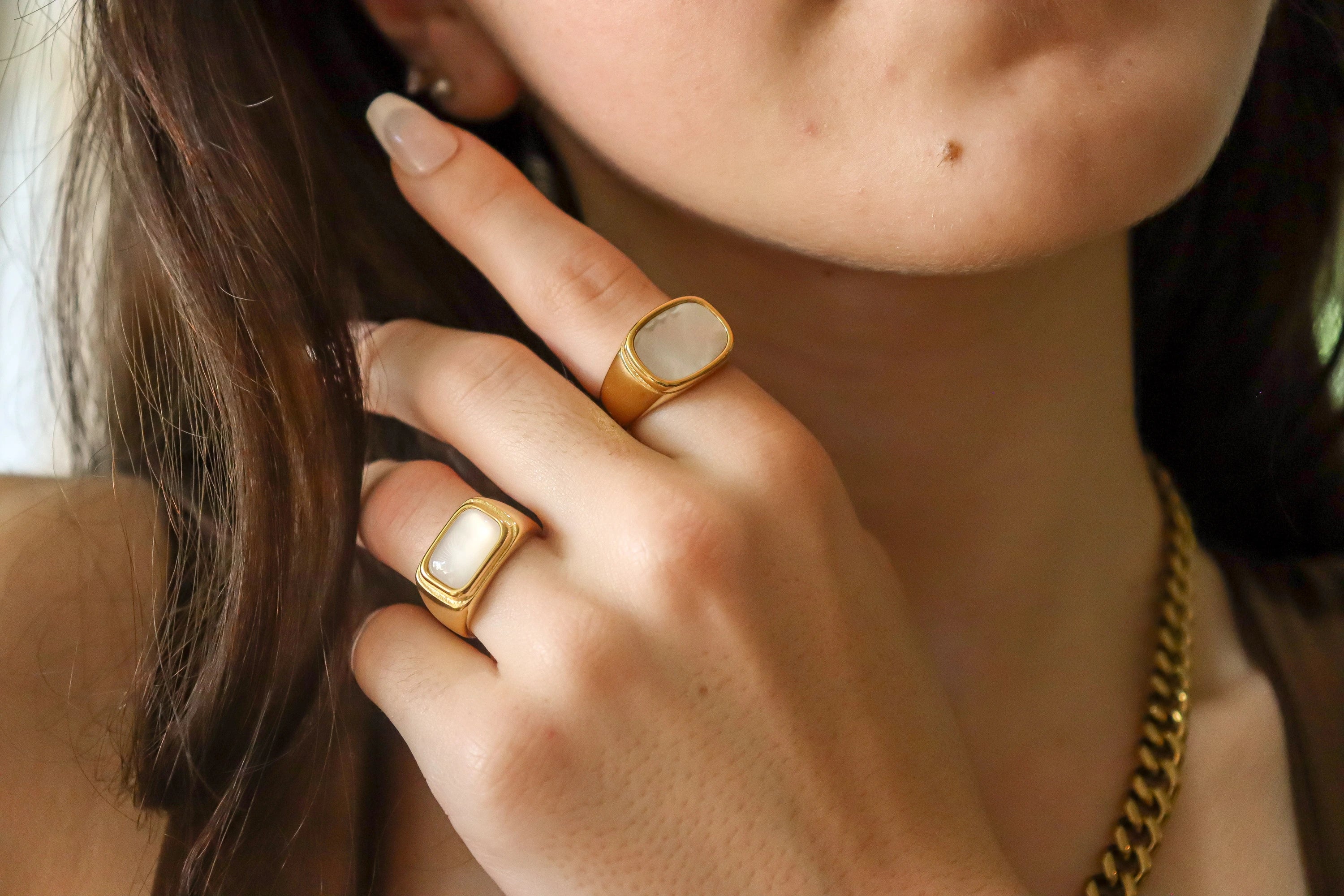 Gold Filled Natural White Pearl Ring