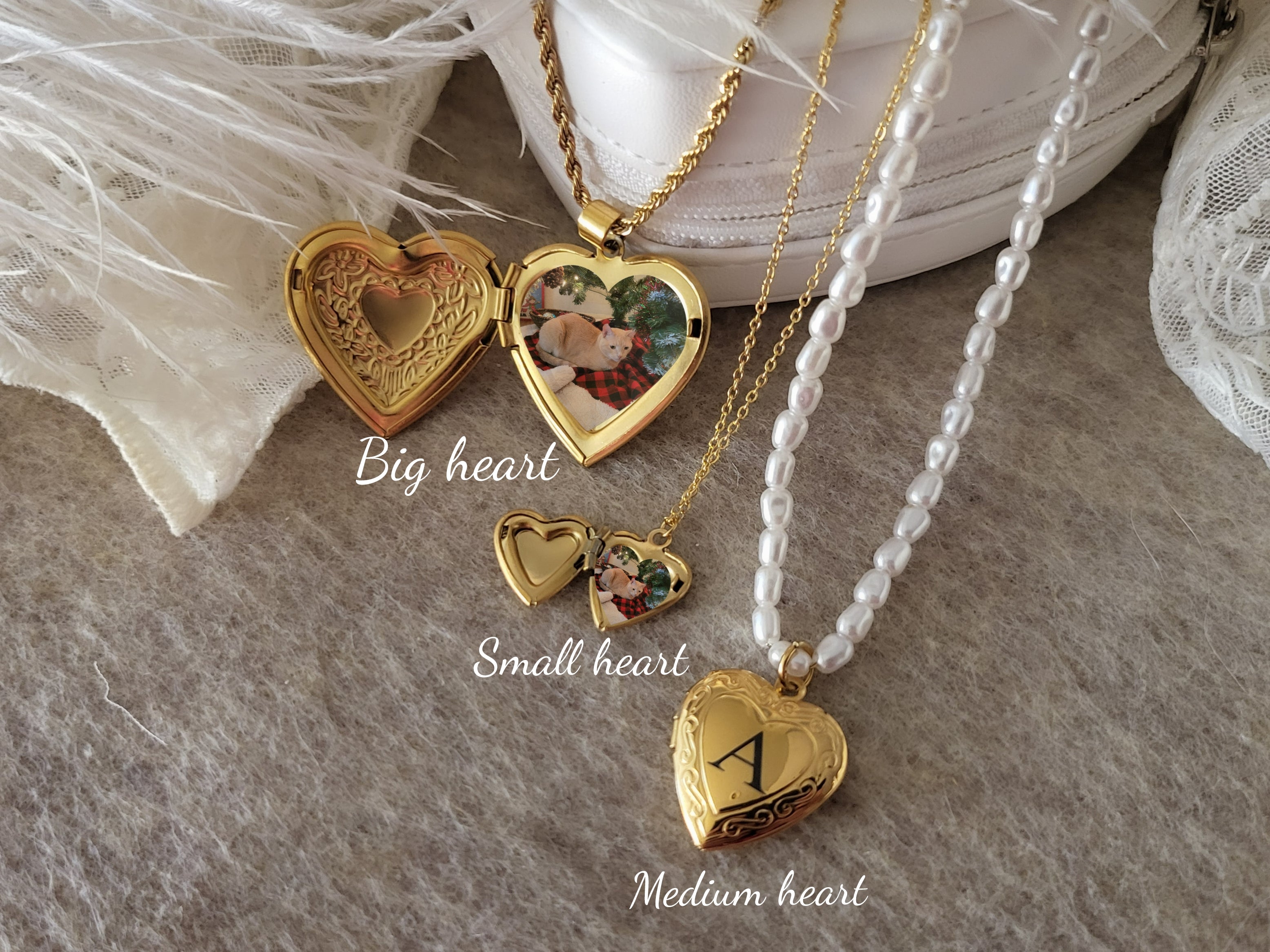 Gold Photo Locket Necklace