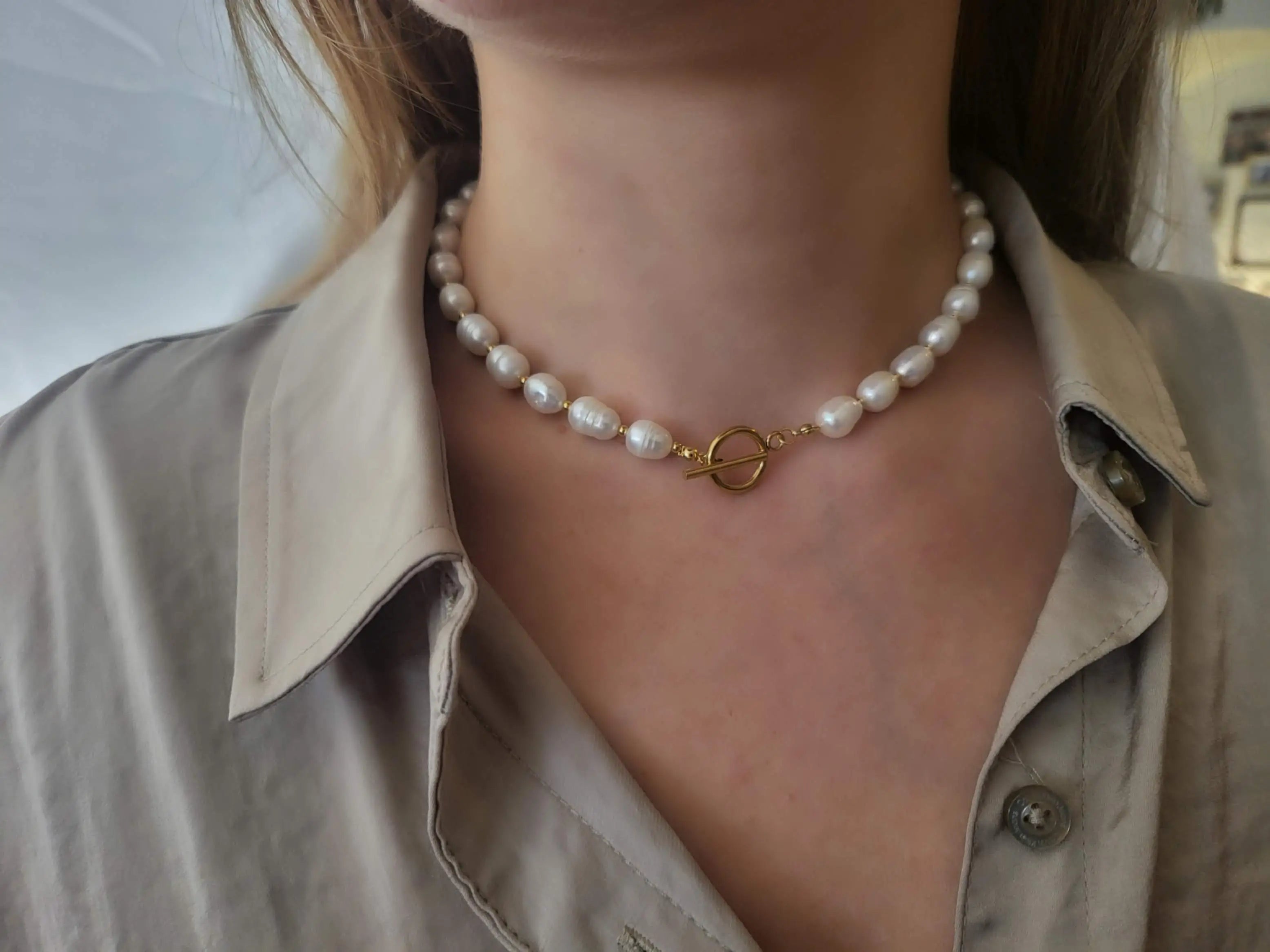 Mabel Toggle Pearl Necklace