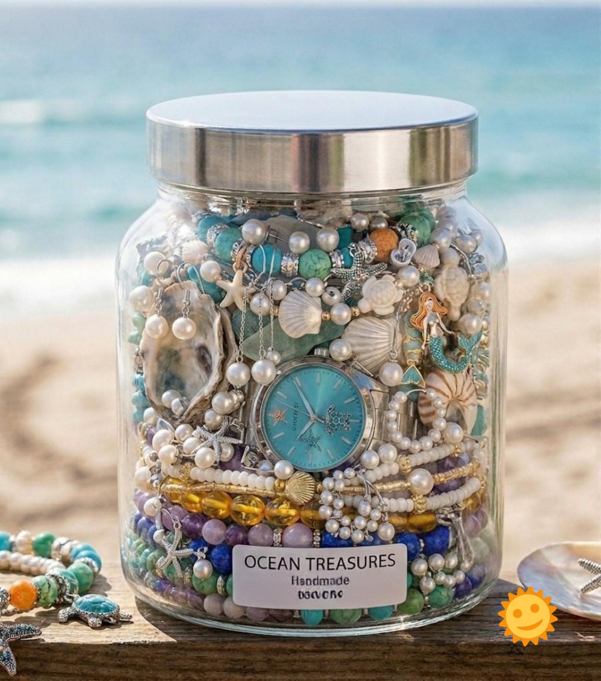 Costume Jewelry Jar Ocean Collection
