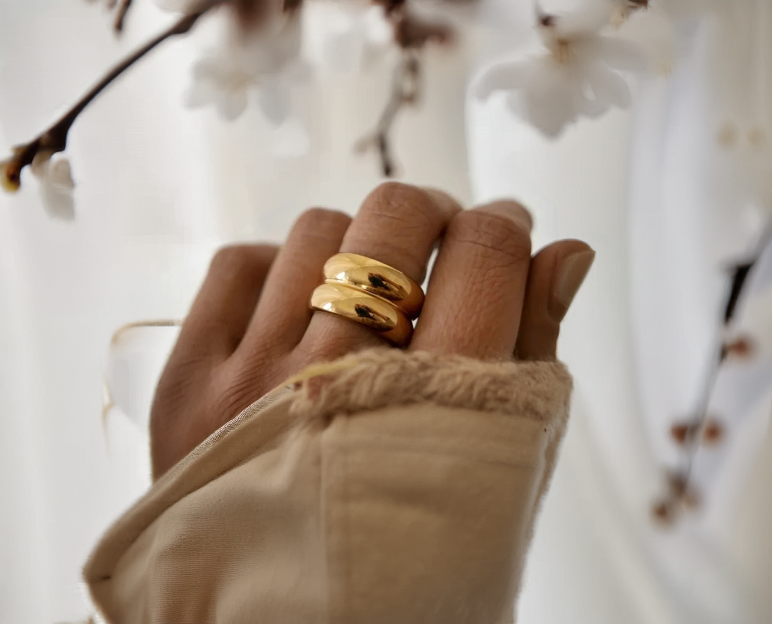 Gold Filled Chunky Double Layered Ring