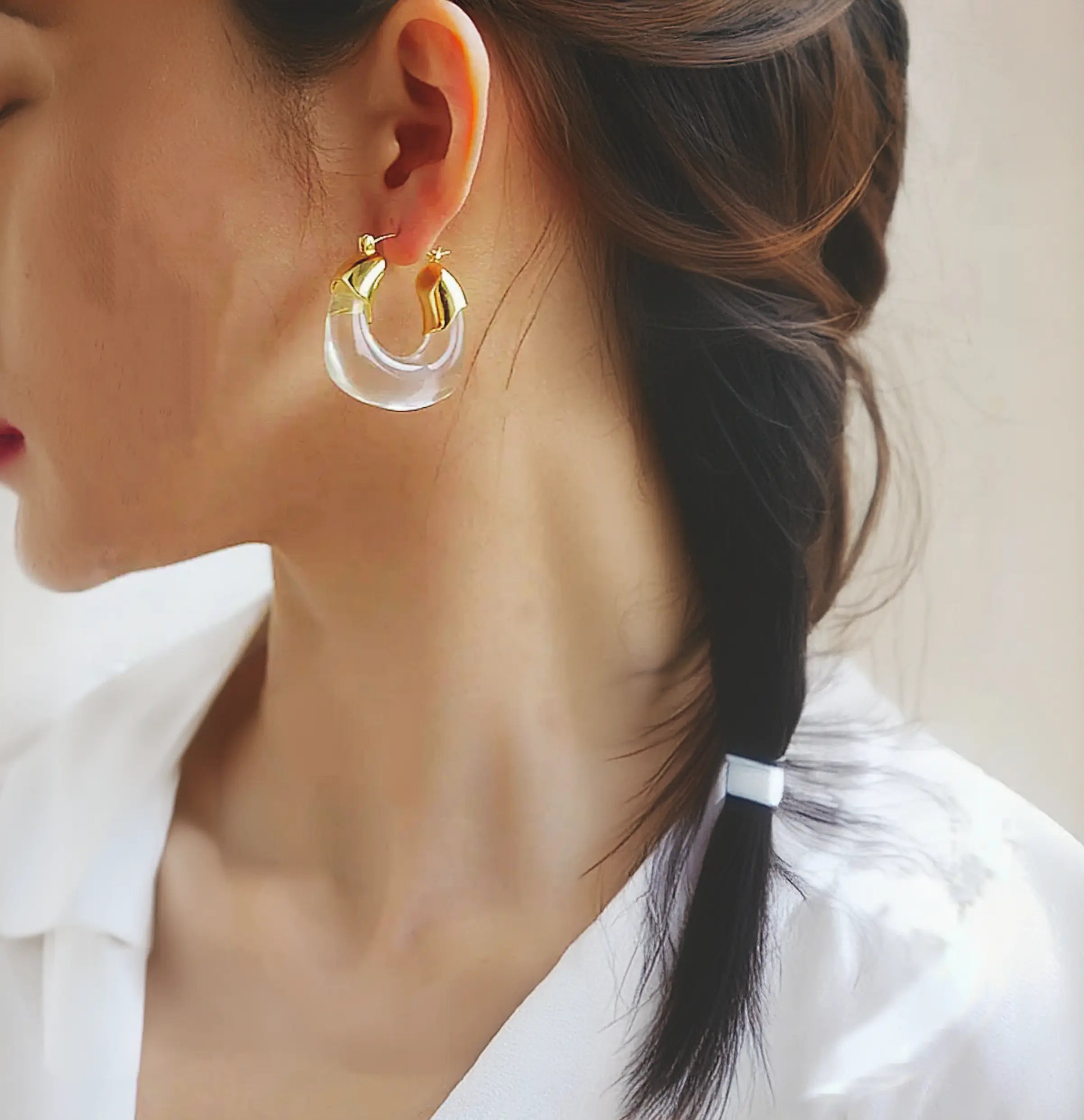 Resin Gold Hoops