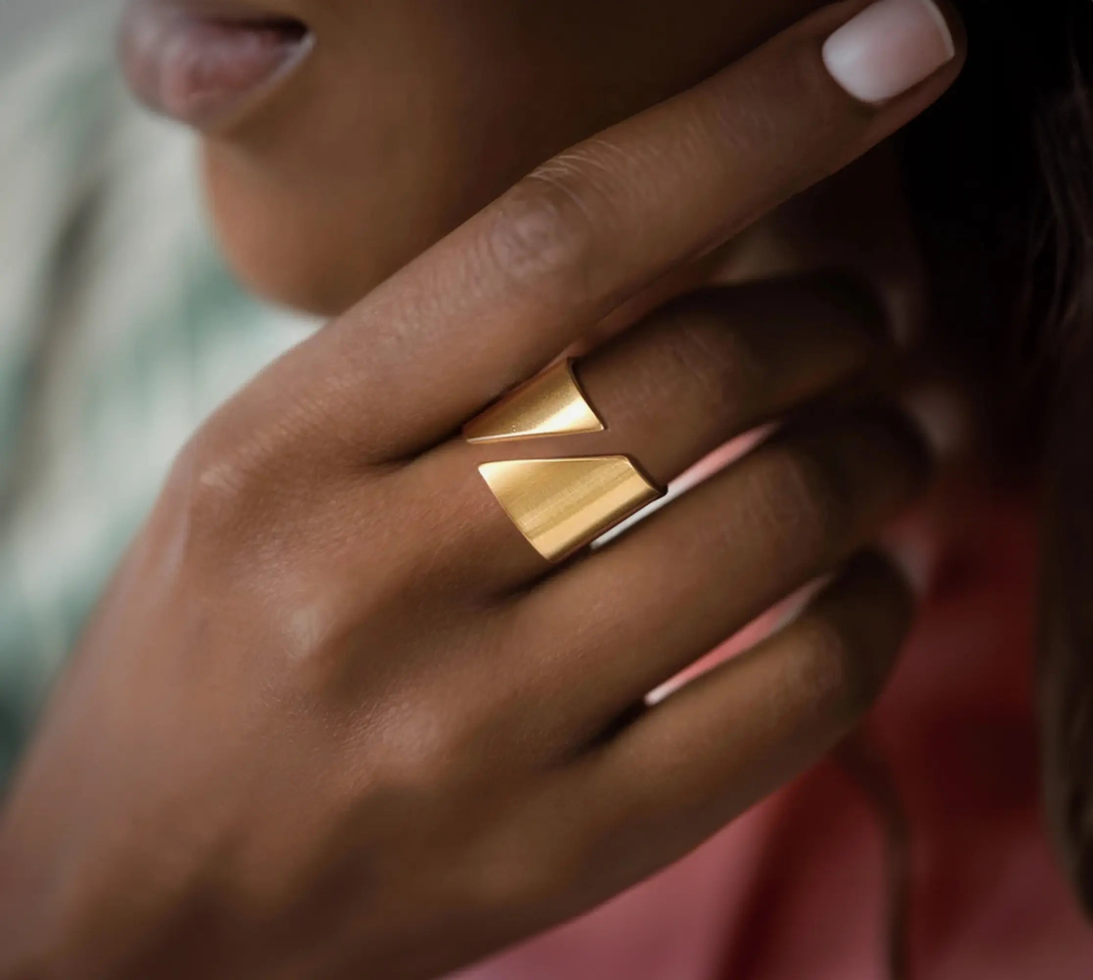 Gold Filled Trendy Geometric Ring