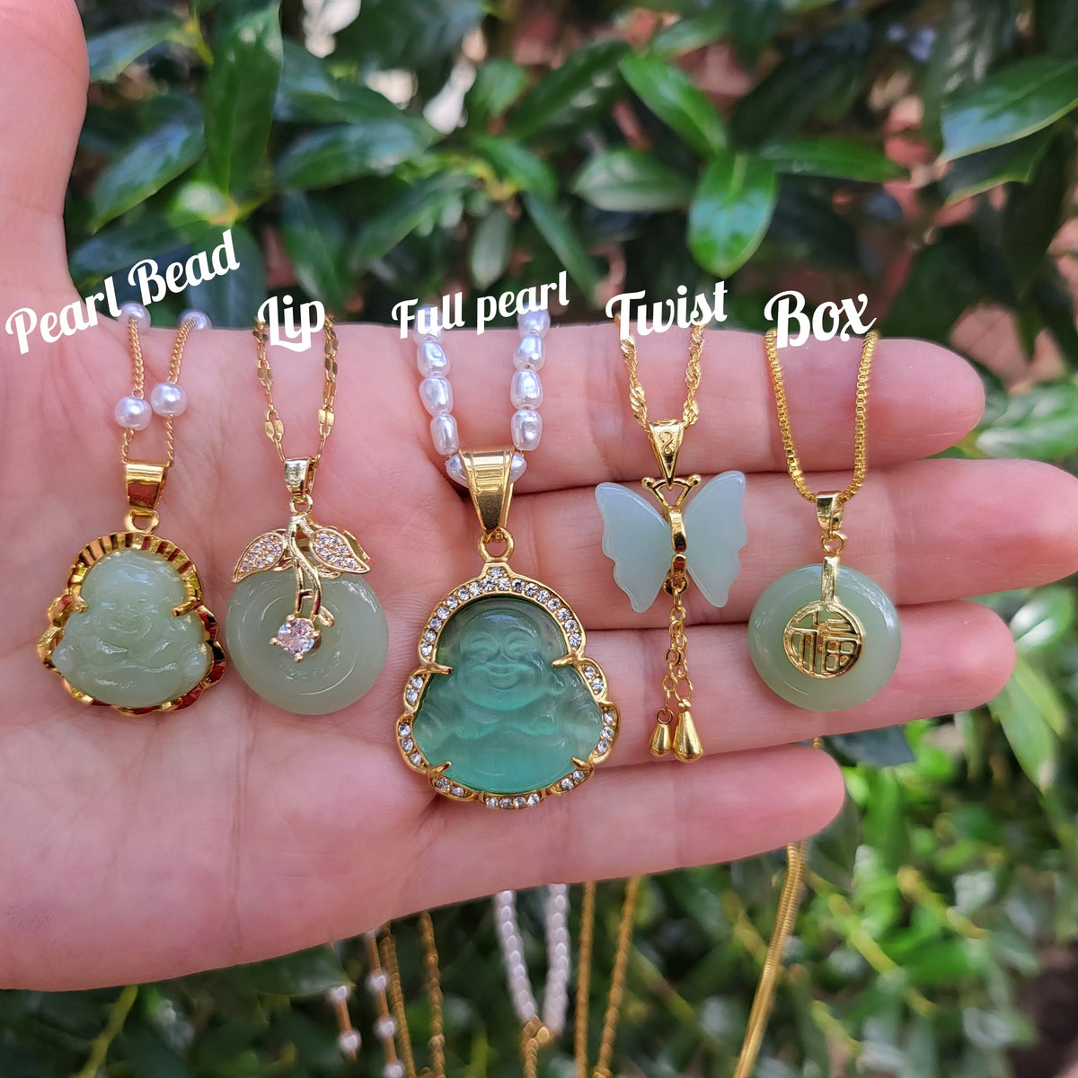 Gold Filled Mint Jade Necklace